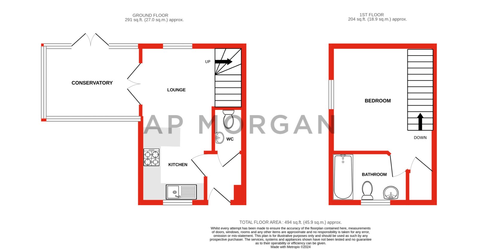 1 bed house for sale in Jubilee Close, Stoke Prior - Property floorplan