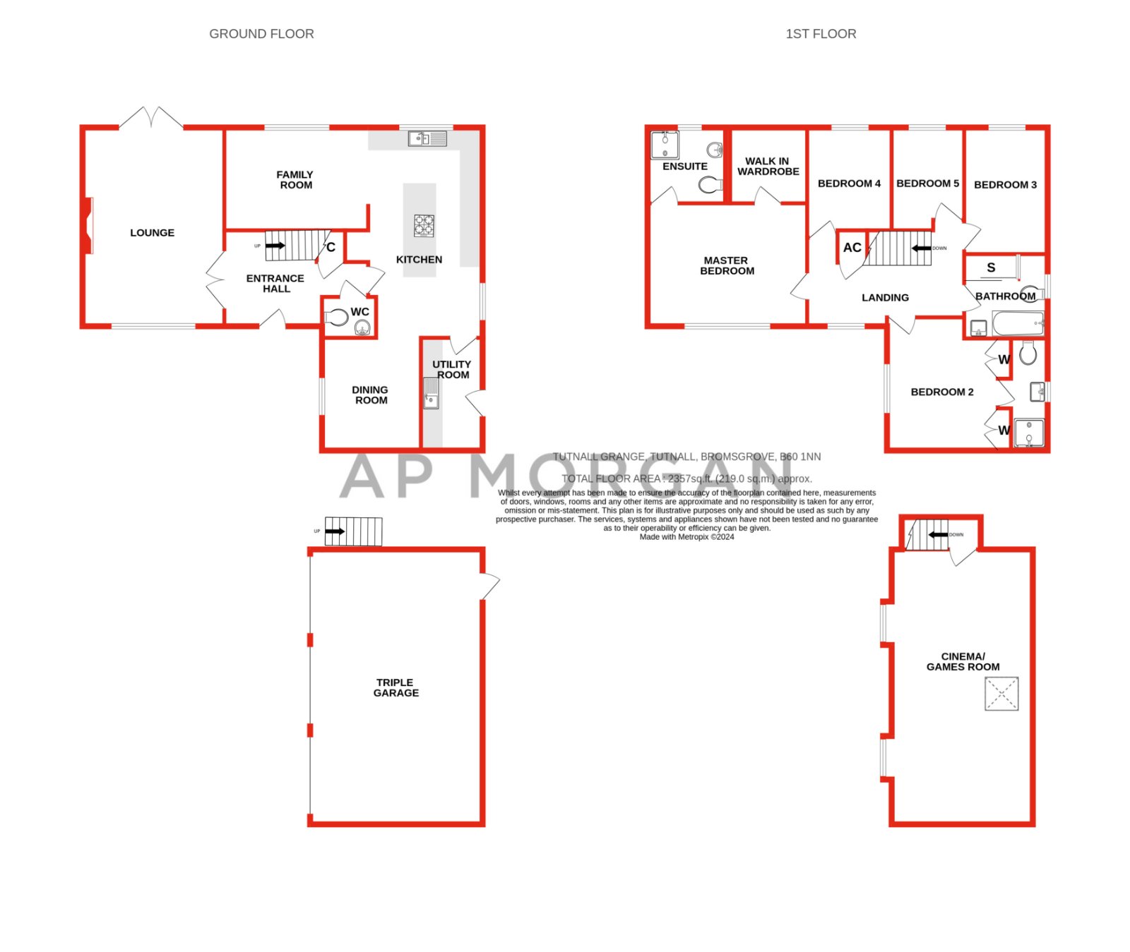 5 bed house for sale in Tutnall Grange, Tutnall - Property floorplan