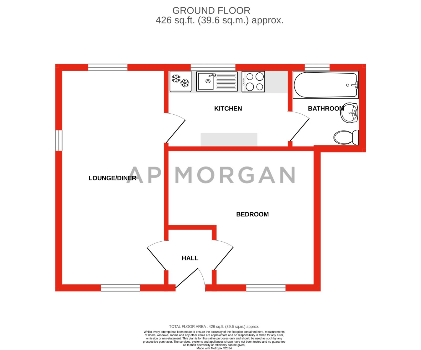 1 bed apartment for sale in Fox Lane, Bromsgrove - Property floorplan
