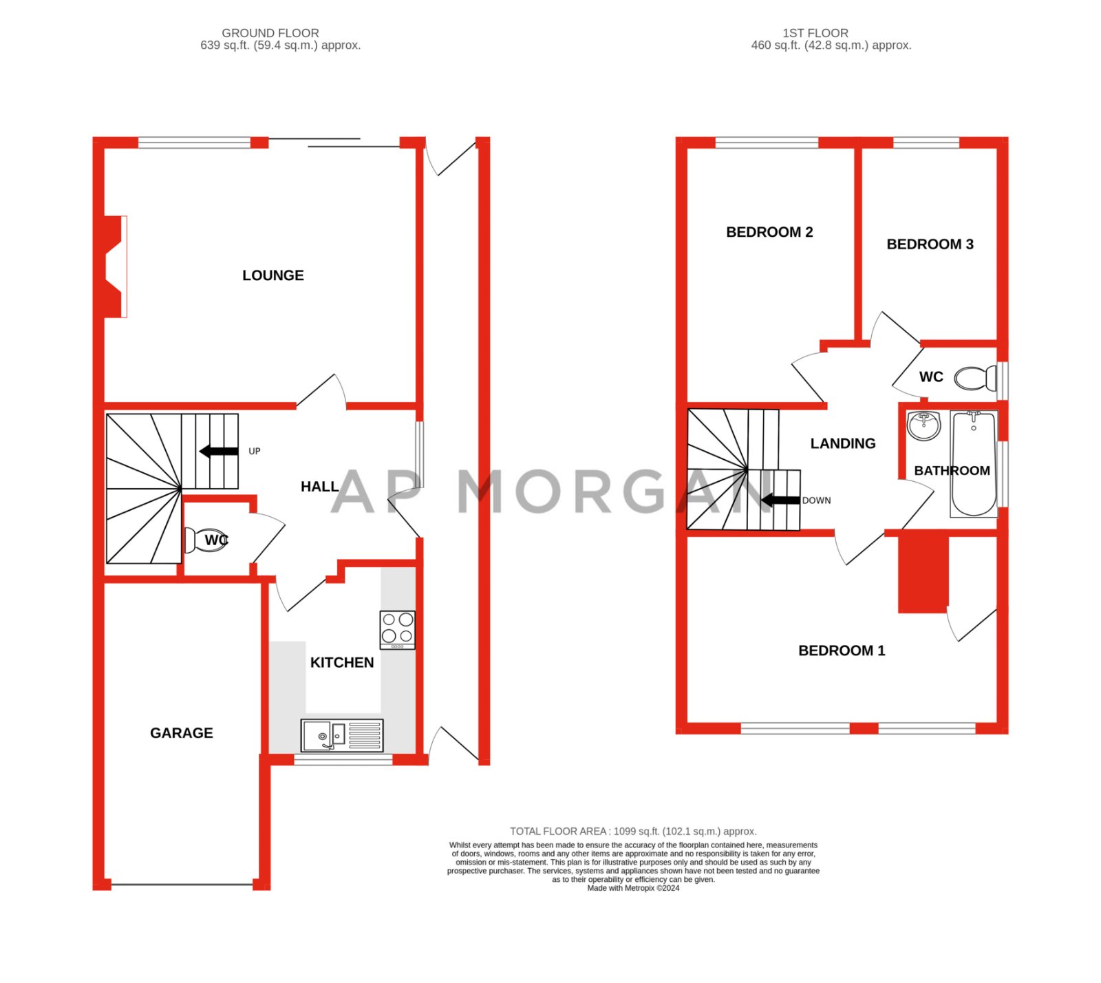3 bed house for sale in Old Birmingham Road, Lickey End - Property floorplan