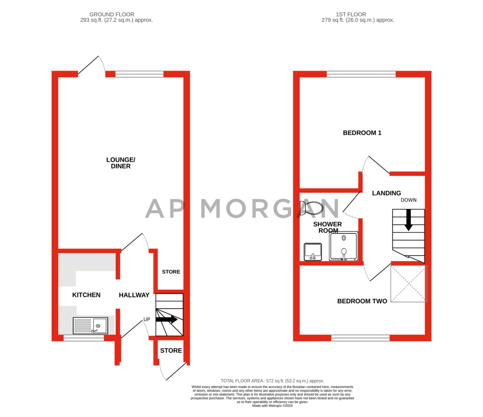2 bed house for sale in Pennine Road, Bromsgrove - Property floorplan
