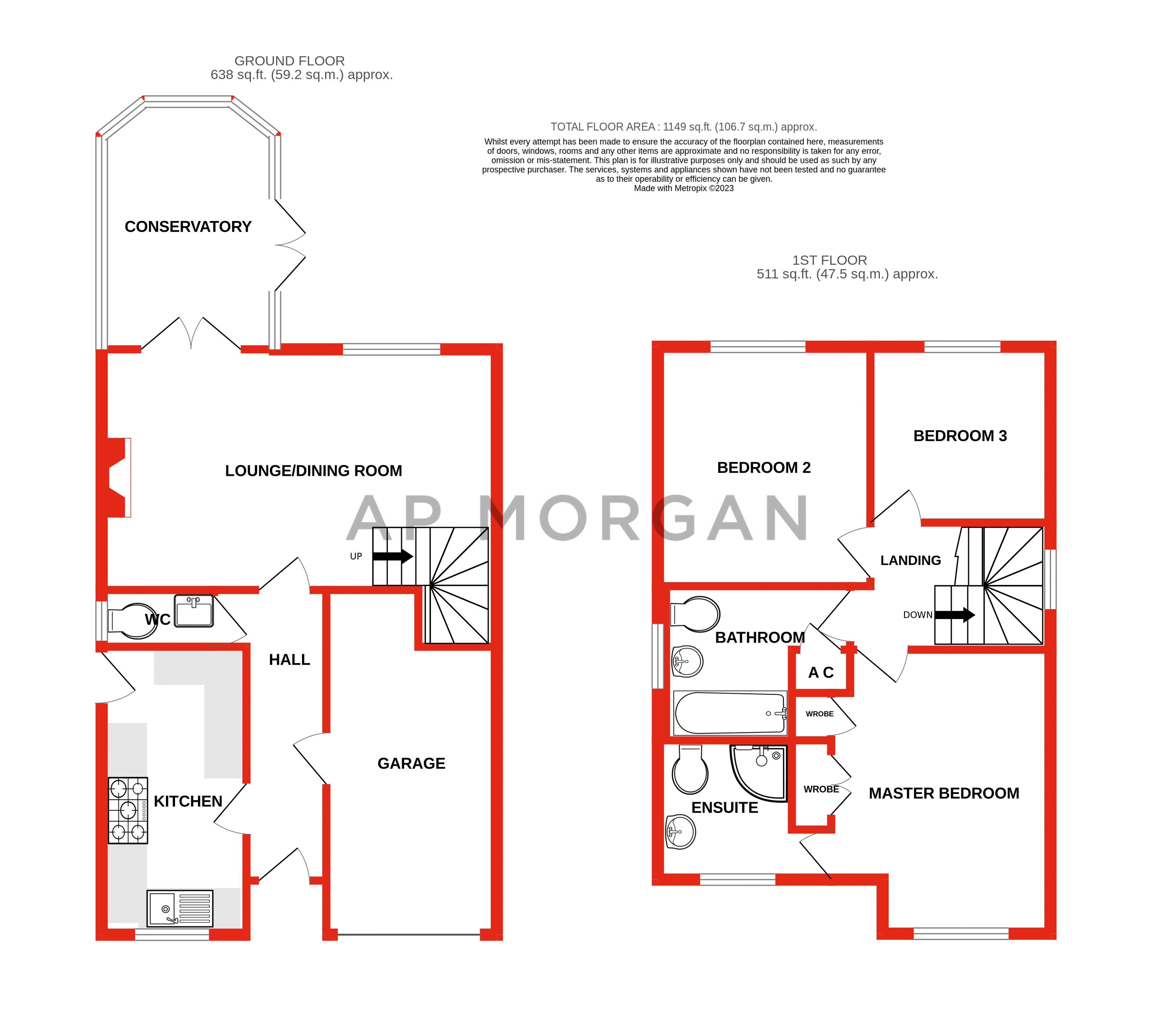 3 bed house for sale in Richardson Close, Wychbold - Property floorplan