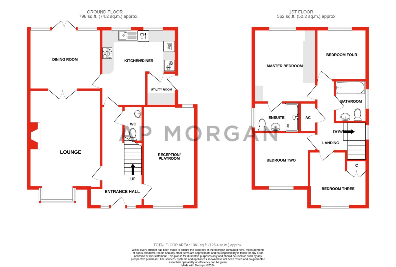 4 bed house for sale in Crownhill Meadow, Catshill - Property floorplan