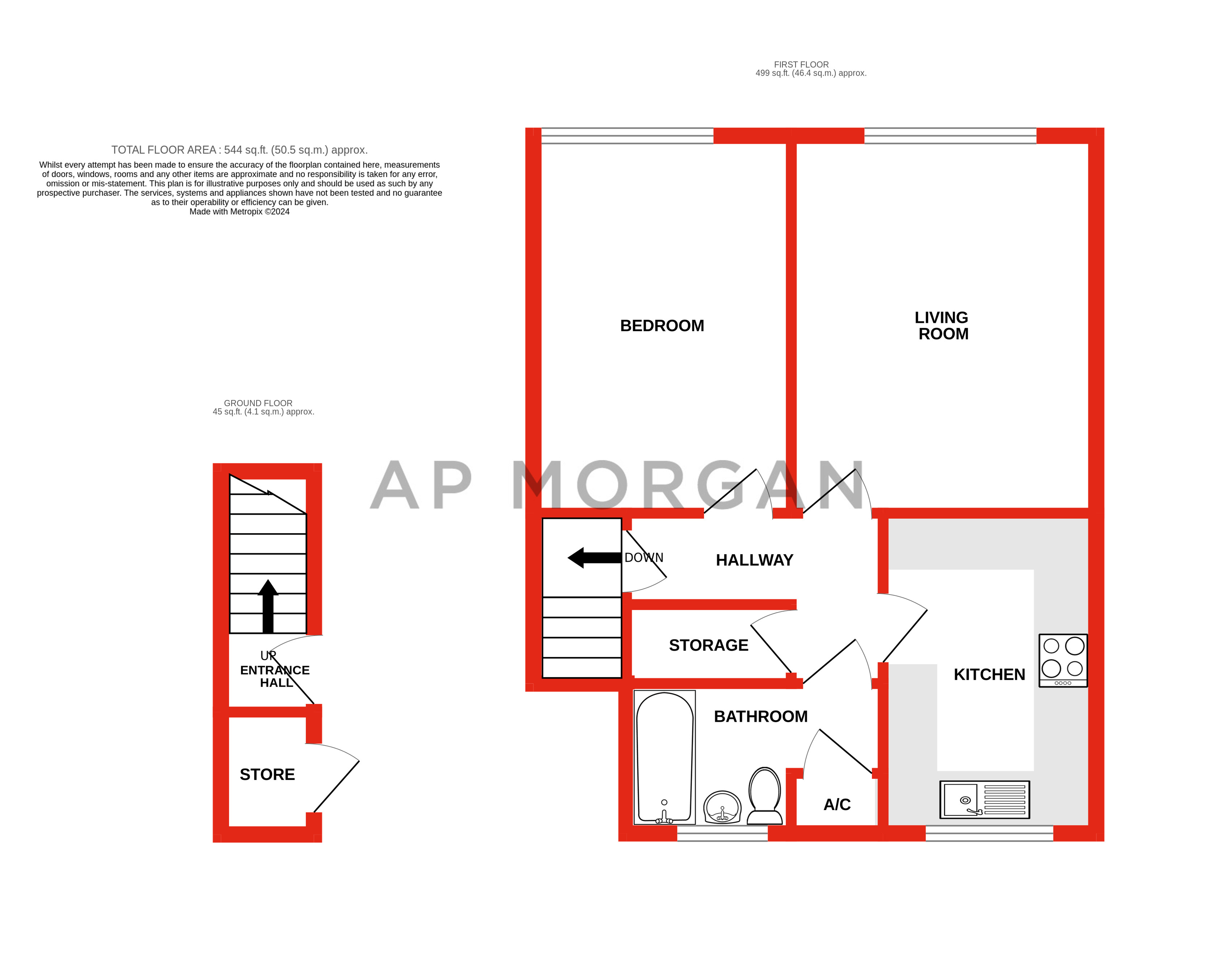 1 bed maisonette for sale in Austin Road, Bromsgrove - Property floorplan
