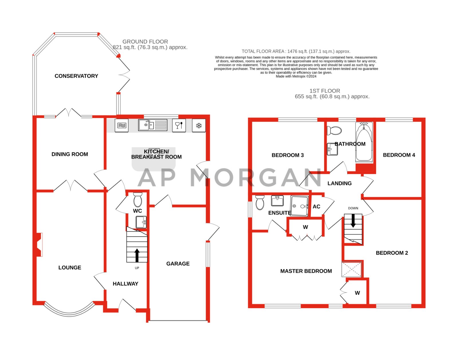4 bed house for sale in Chepstow Drive, Catshill - Property floorplan