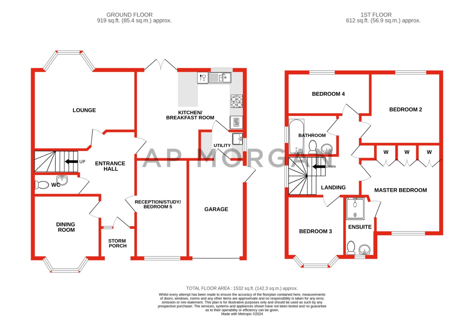 4 bed house for sale in Appletrees Crescent, Bromsgrove - Property floorplan