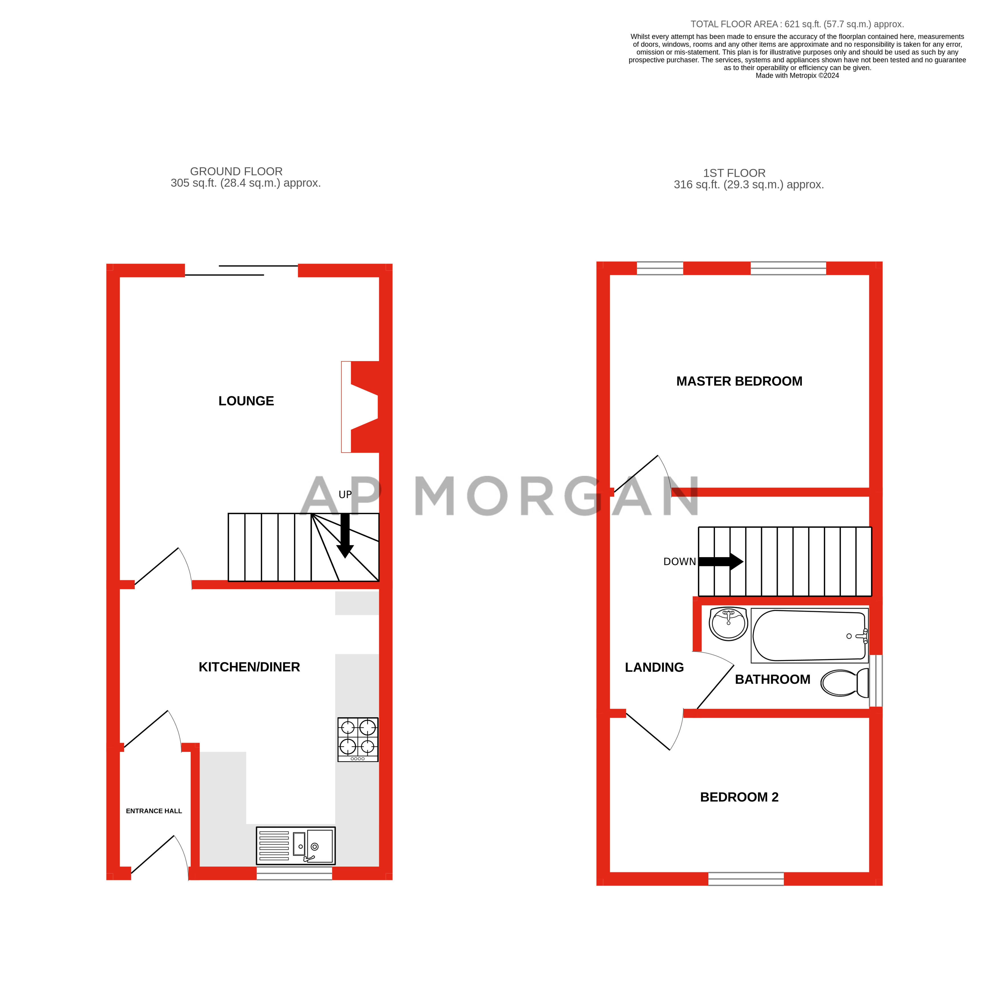 2 bed house to rent in Acorn Road, Catshill - Property floorplan
