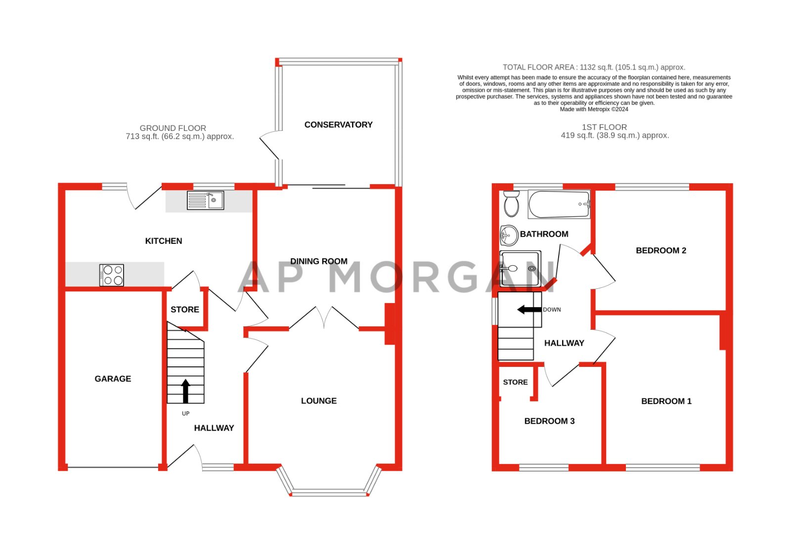 3 bed house for sale in Cavendish Close, Marlbrook - Property floorplan