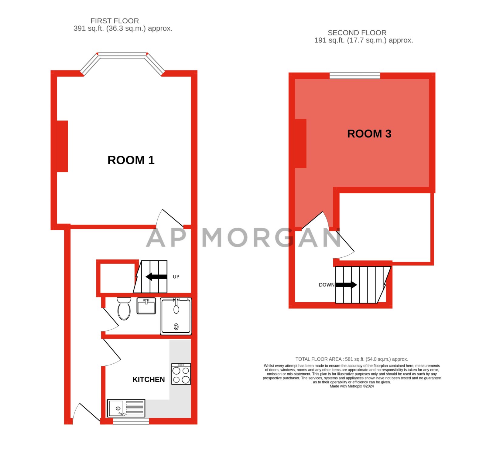 1 bed apartment to rent in Worcester Road, Bromsgrove - Property floorplan