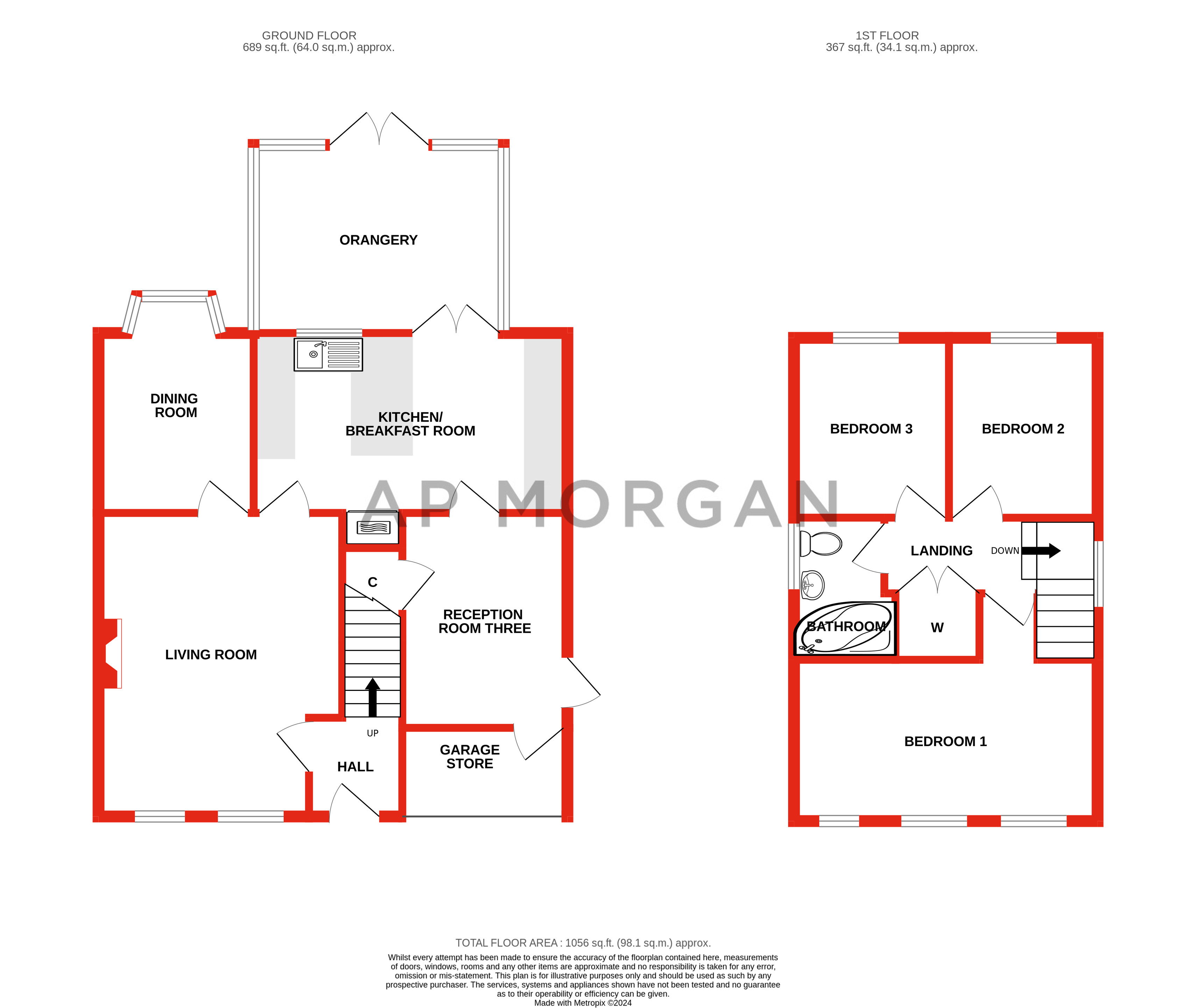 3 bed house for sale in Berkeley Close, Winyates Green - Property floorplan