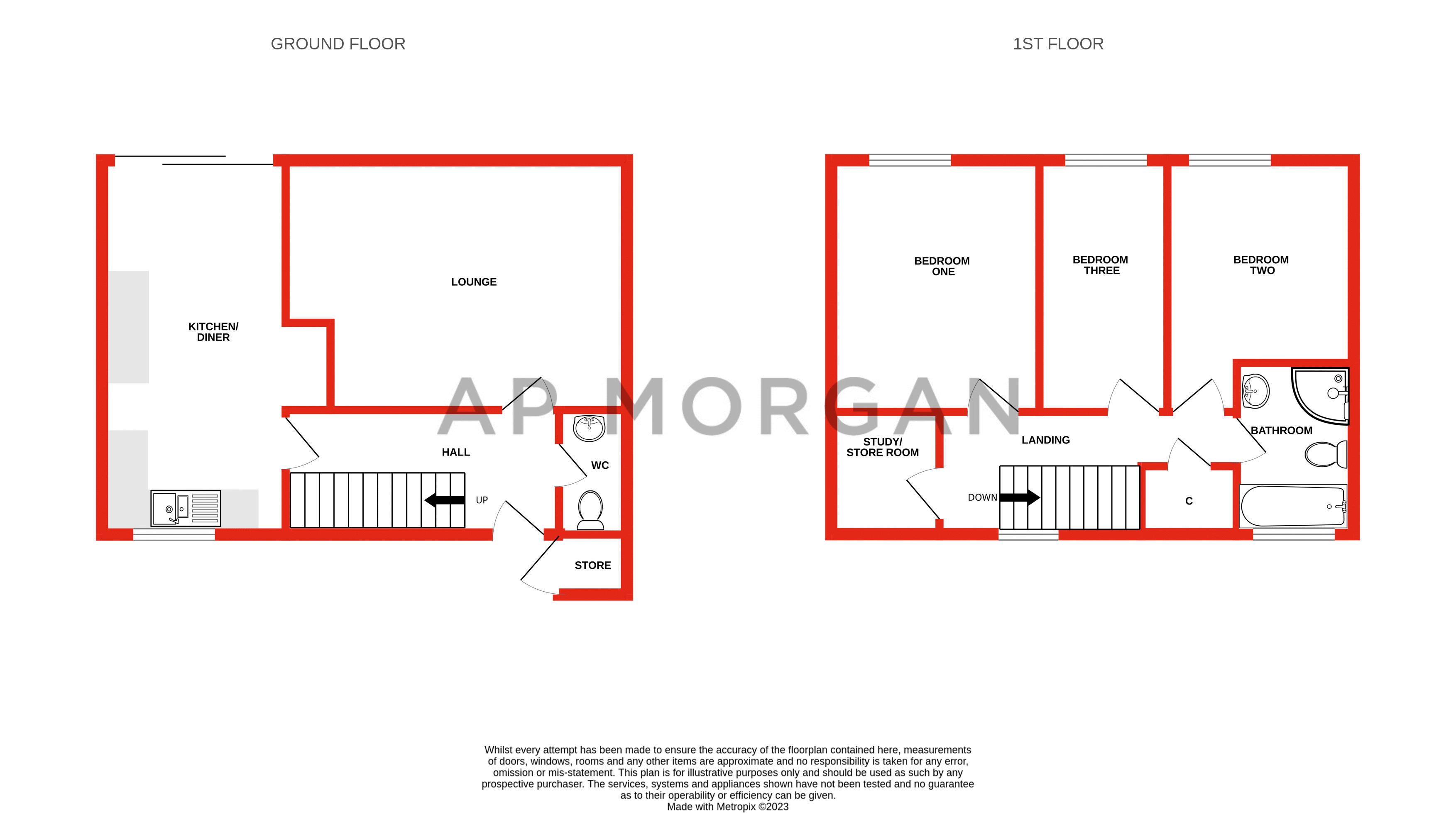 3 bed house for sale in Aldington Close, Lodge Park - Property floorplan