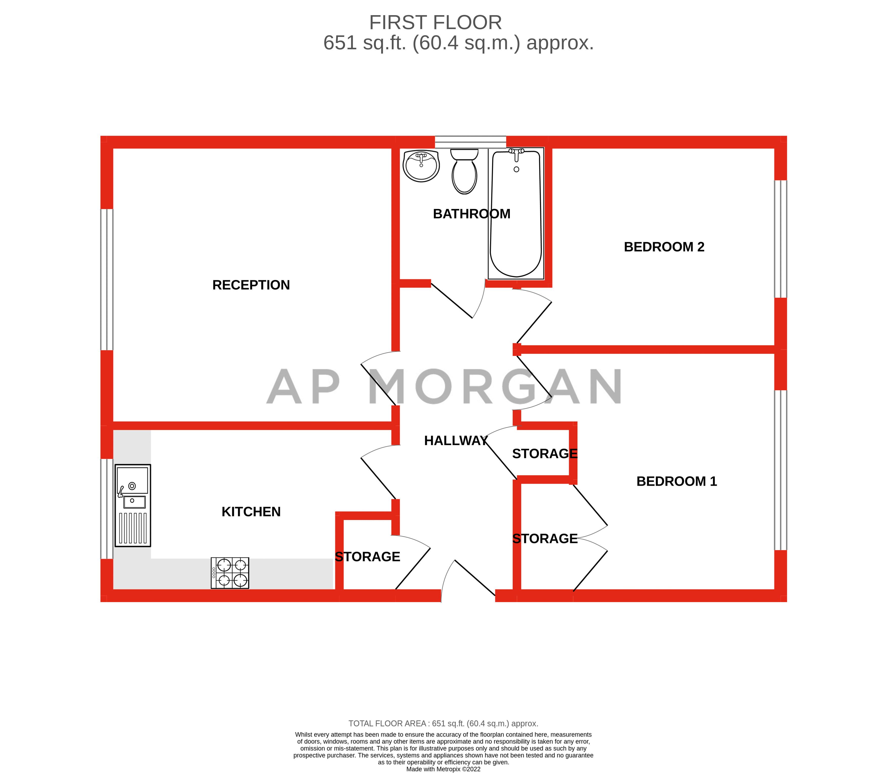2 bed apartment for sale in Joseph Perkins Close, Astwood Bank - Property floorplan