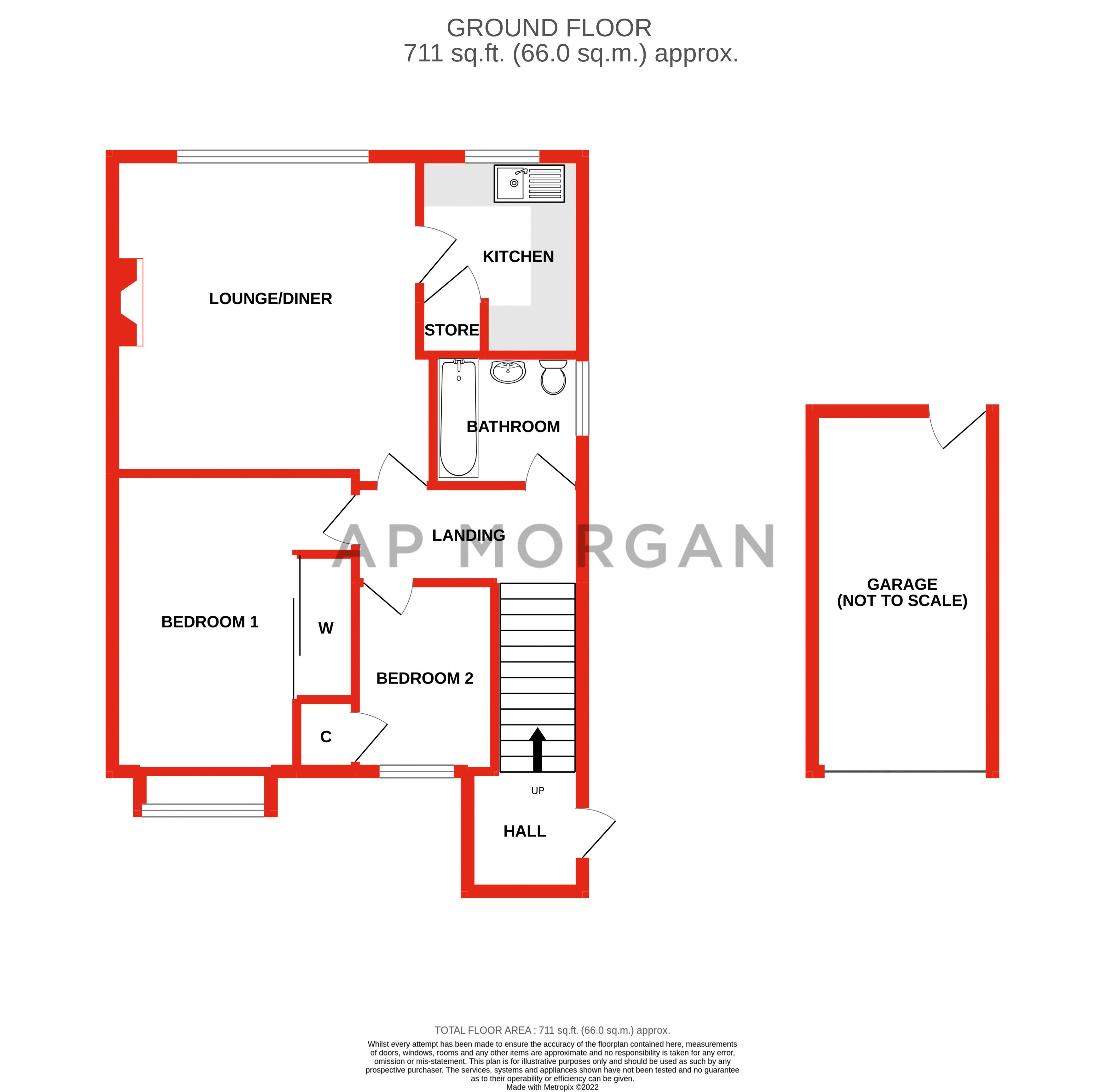 2 bed maisonette for sale in Perryfields Close, Redditch - Property floorplan
