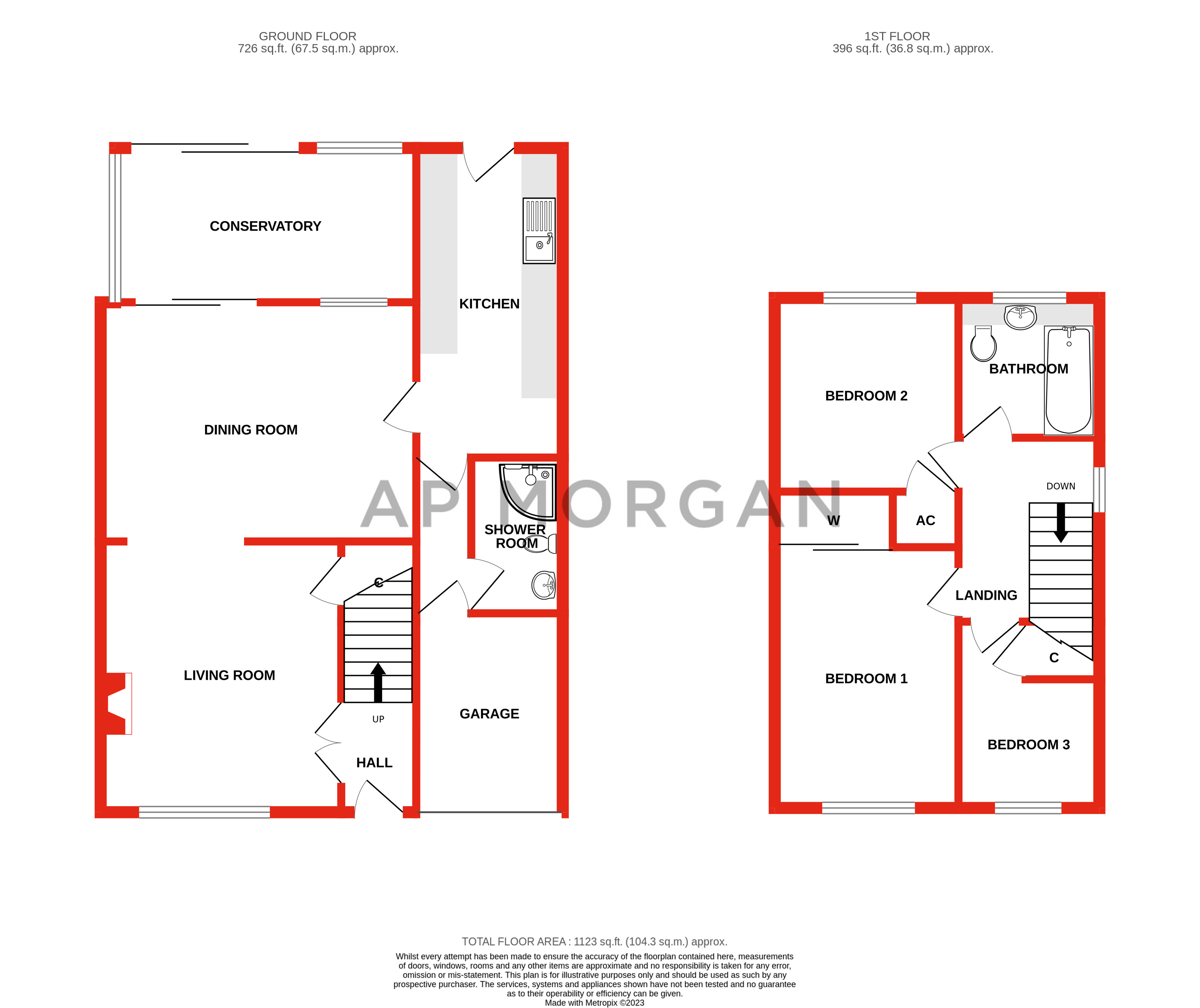 3 bed house for sale in Oakridge Close, Church Hill North - Property floorplan