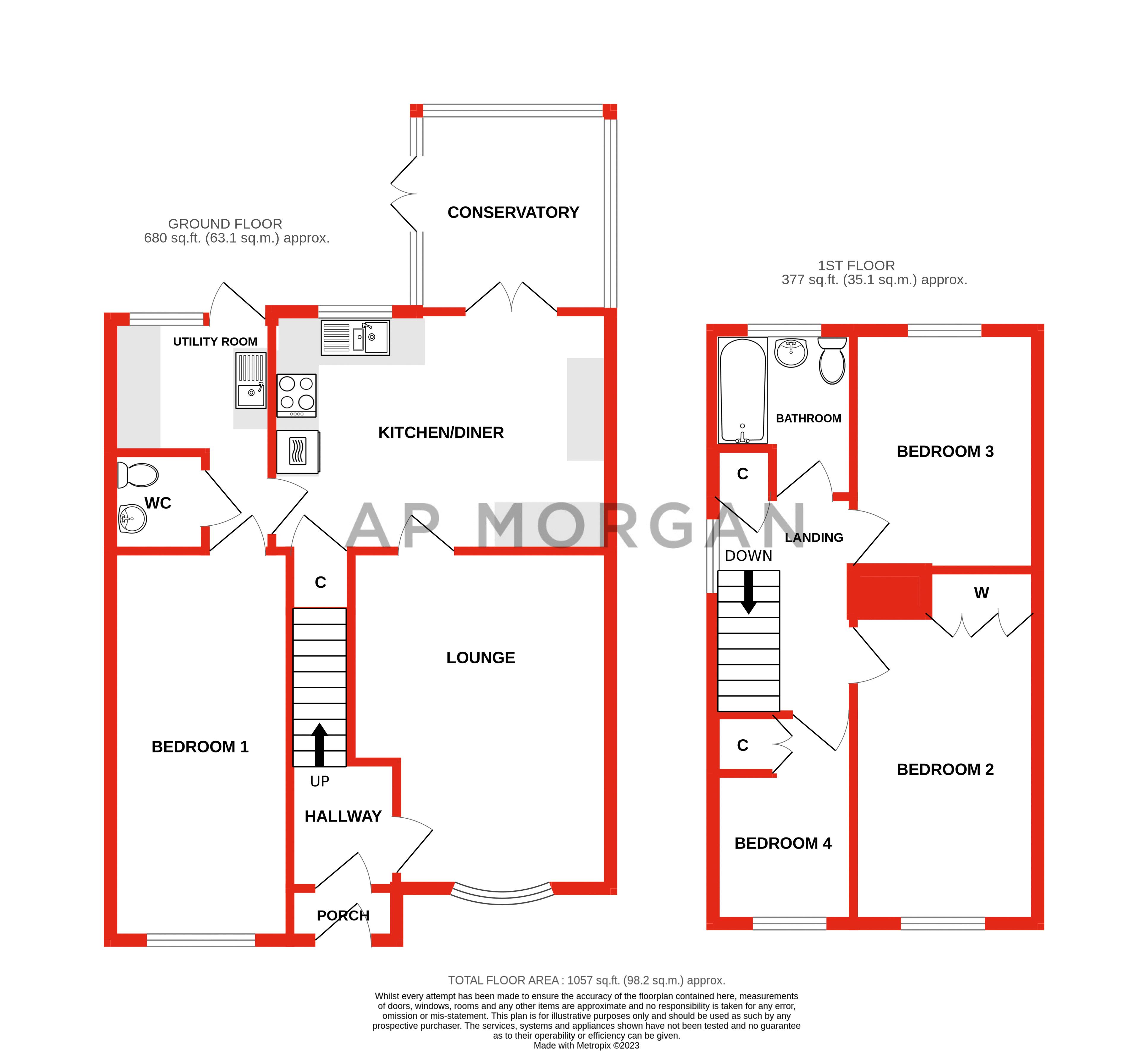 4 bed house for sale in Maisemore Close, Church Hill North - Property floorplan