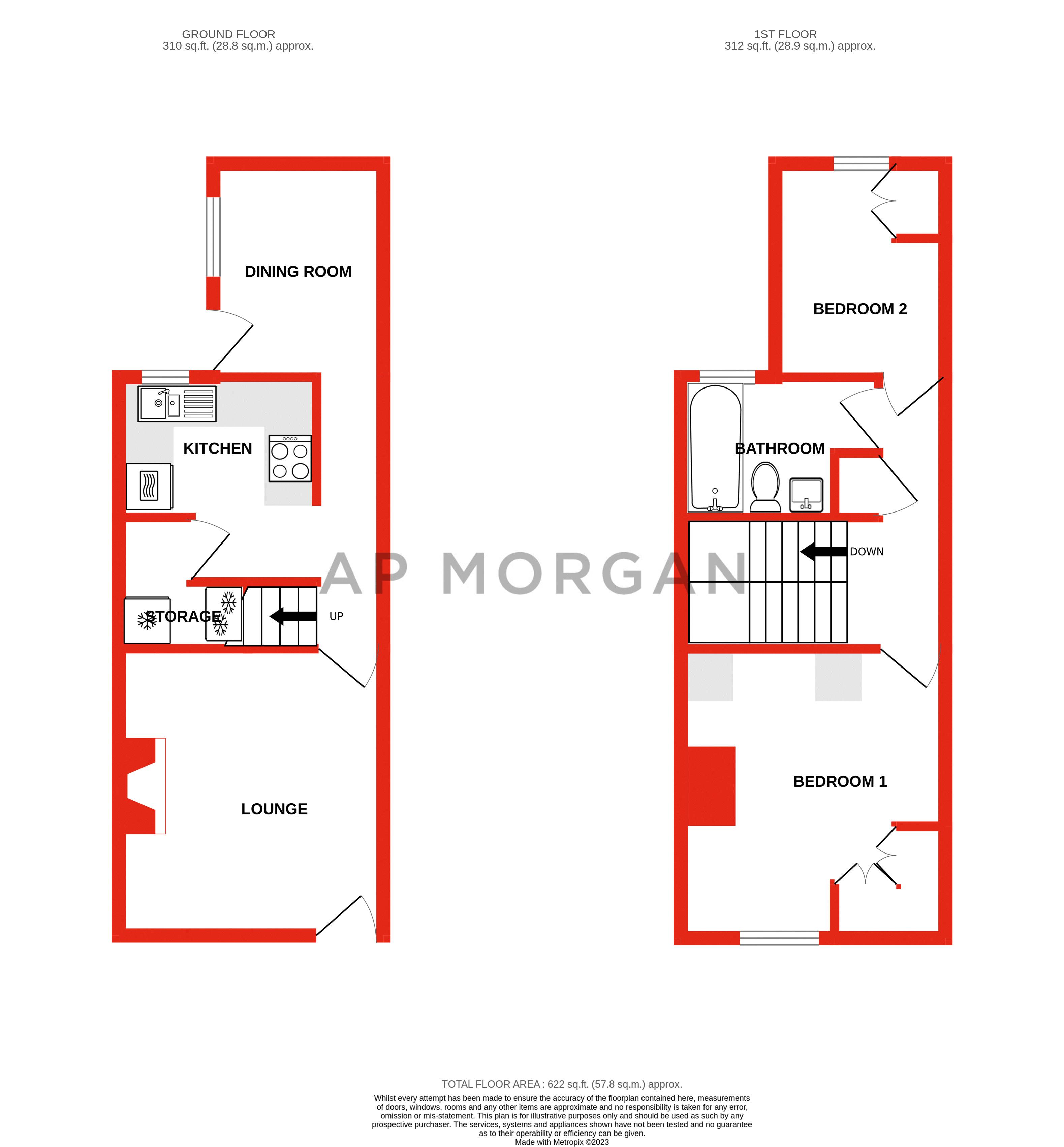 2 bed house for sale in Birchfield Road, Headless Cross - Property floorplan