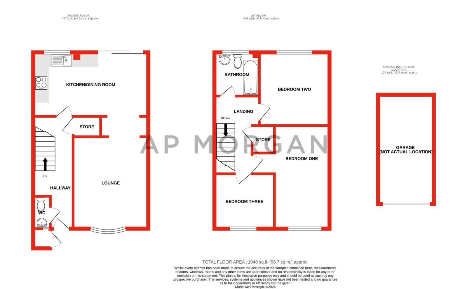 3 bed house for sale in Romsley Close, Redditch - Property floorplan
