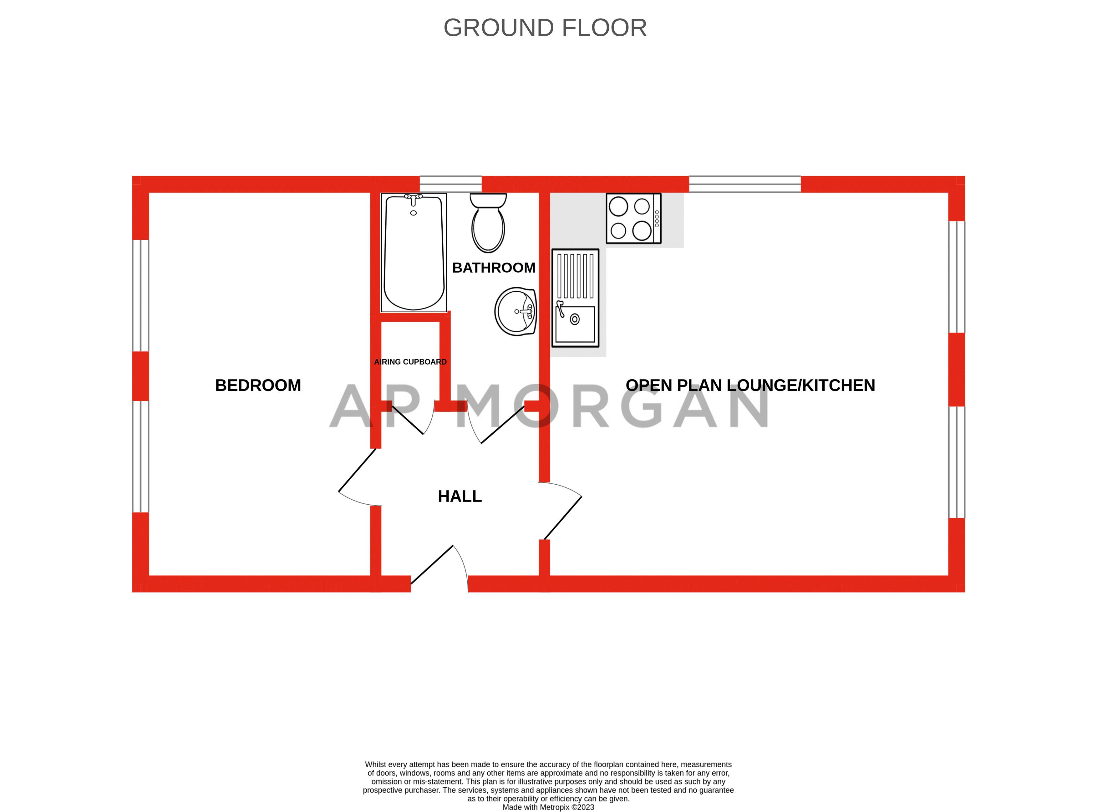 1 bed apartment for sale in Well Close, Crabbs Cross - Property floorplan