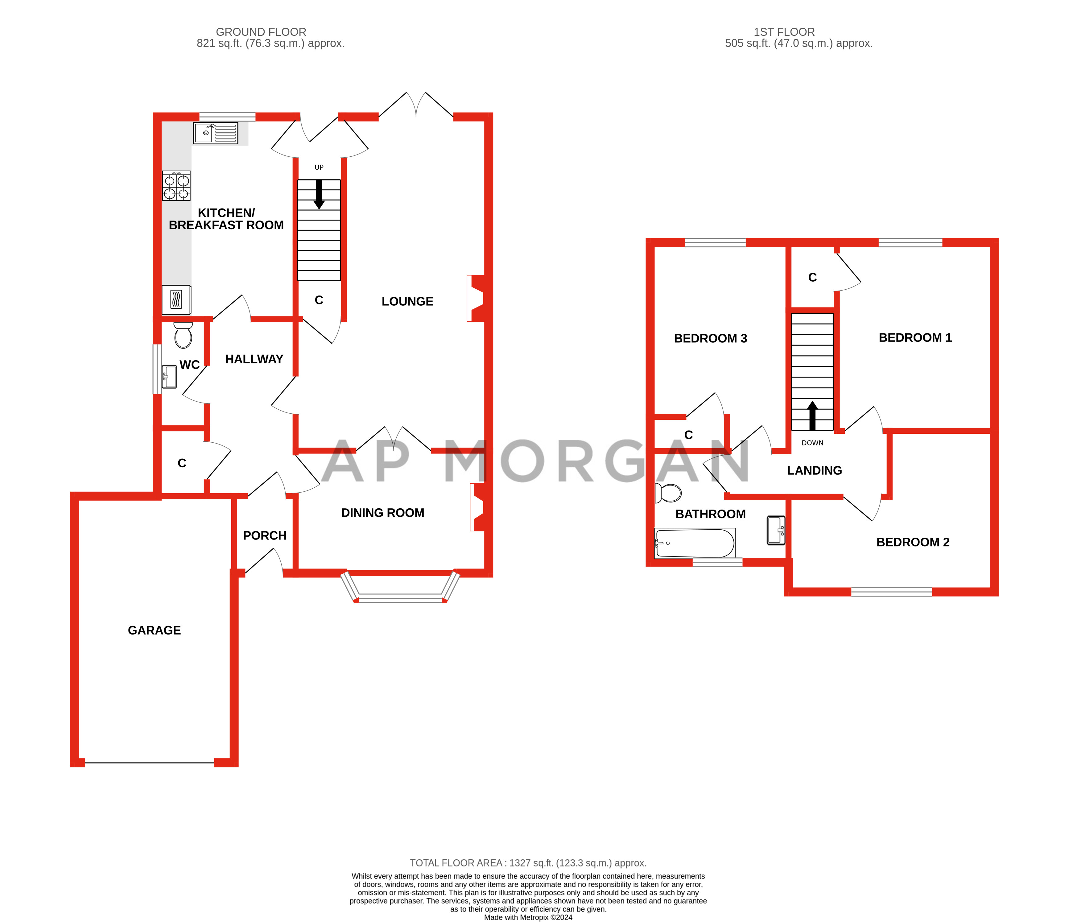 3 bed house for sale in Green Sward Lane, Matchborough West - Property floorplan