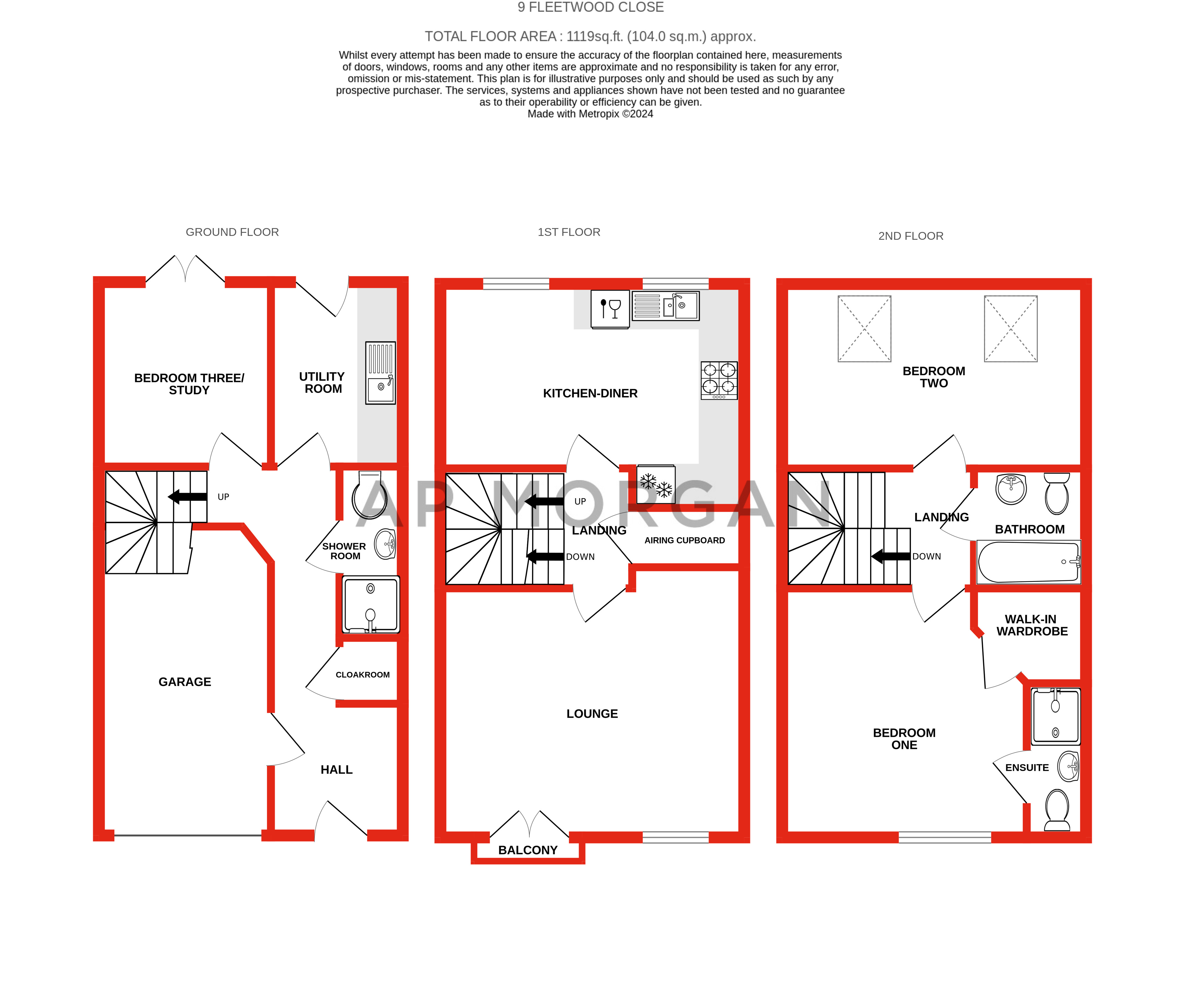 3 bed house for sale in Fleetwood Close, Webheath - Property floorplan
