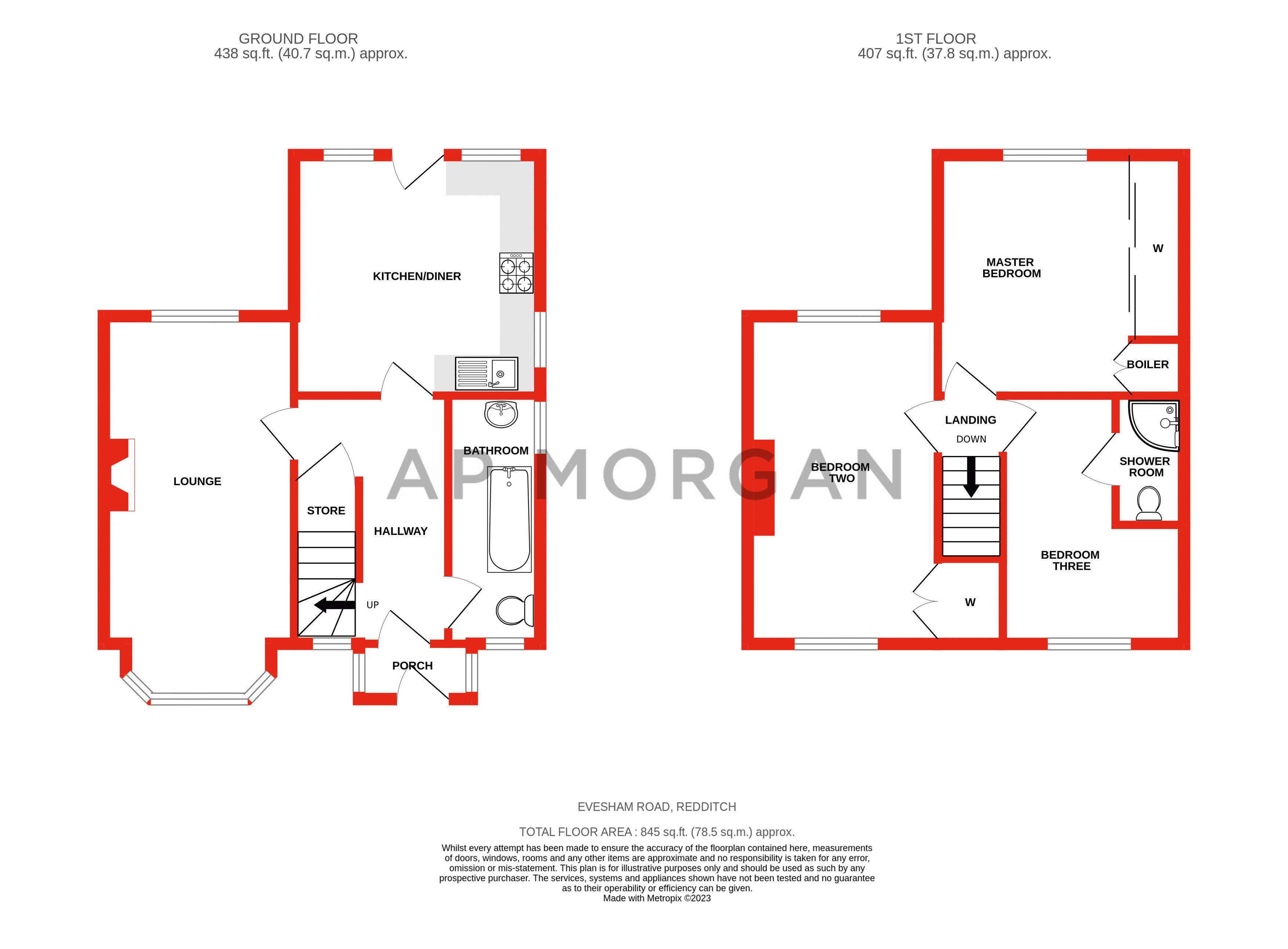 3 bed house for sale in Evesham Road, Redditch - Property floorplan