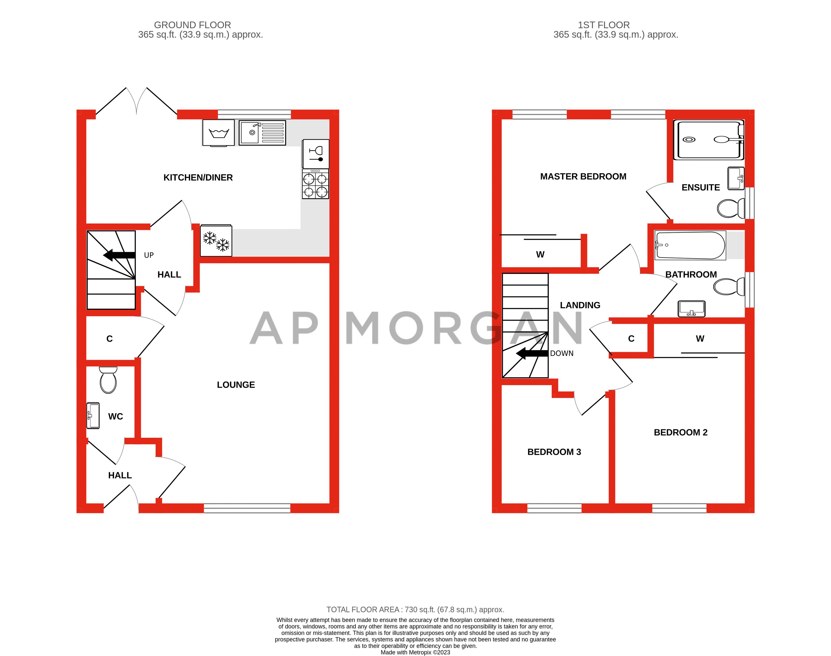 3 bed house for sale in Oakdale Close, Redditch - Property floorplan