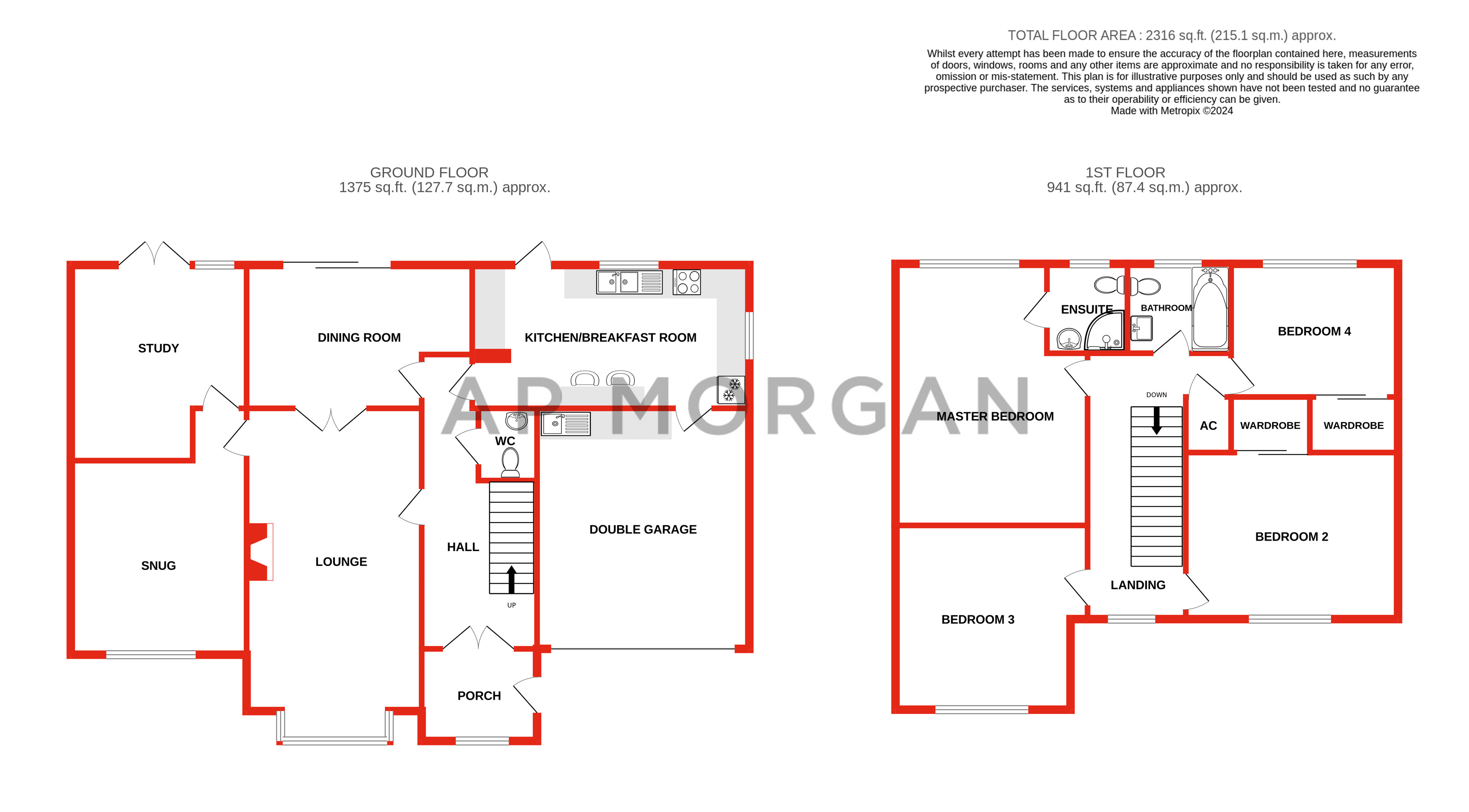 4 bed house for sale in Compton Close, Redditch - Property floorplan