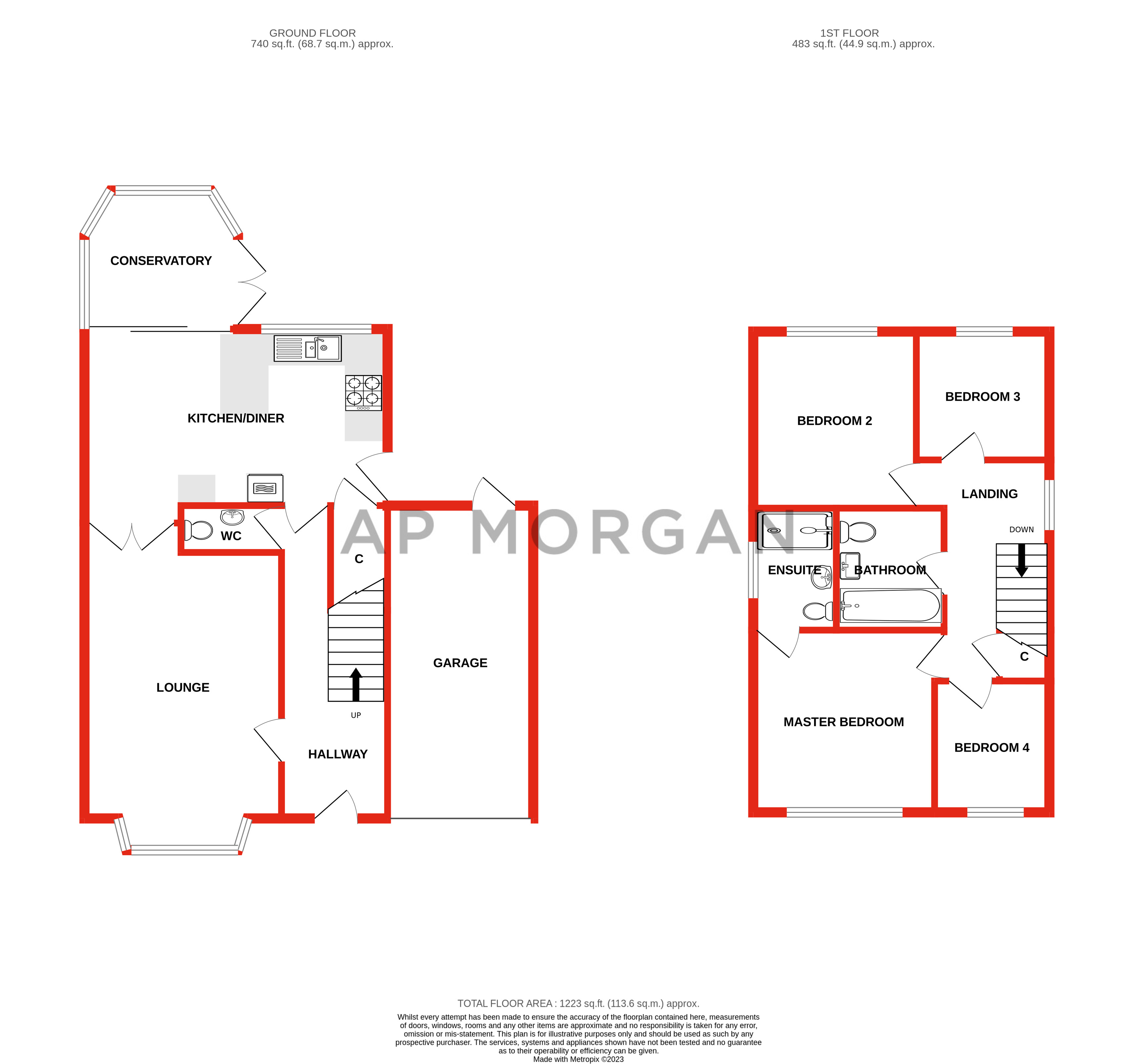 4 bed house for sale in Hillmorton Close, Redditch - Property floorplan