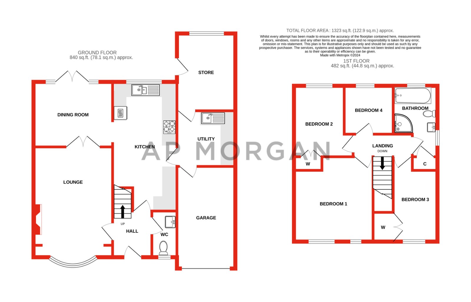 4 bed house for sale in Hartlebury Close, Church Hill North - Property floorplan