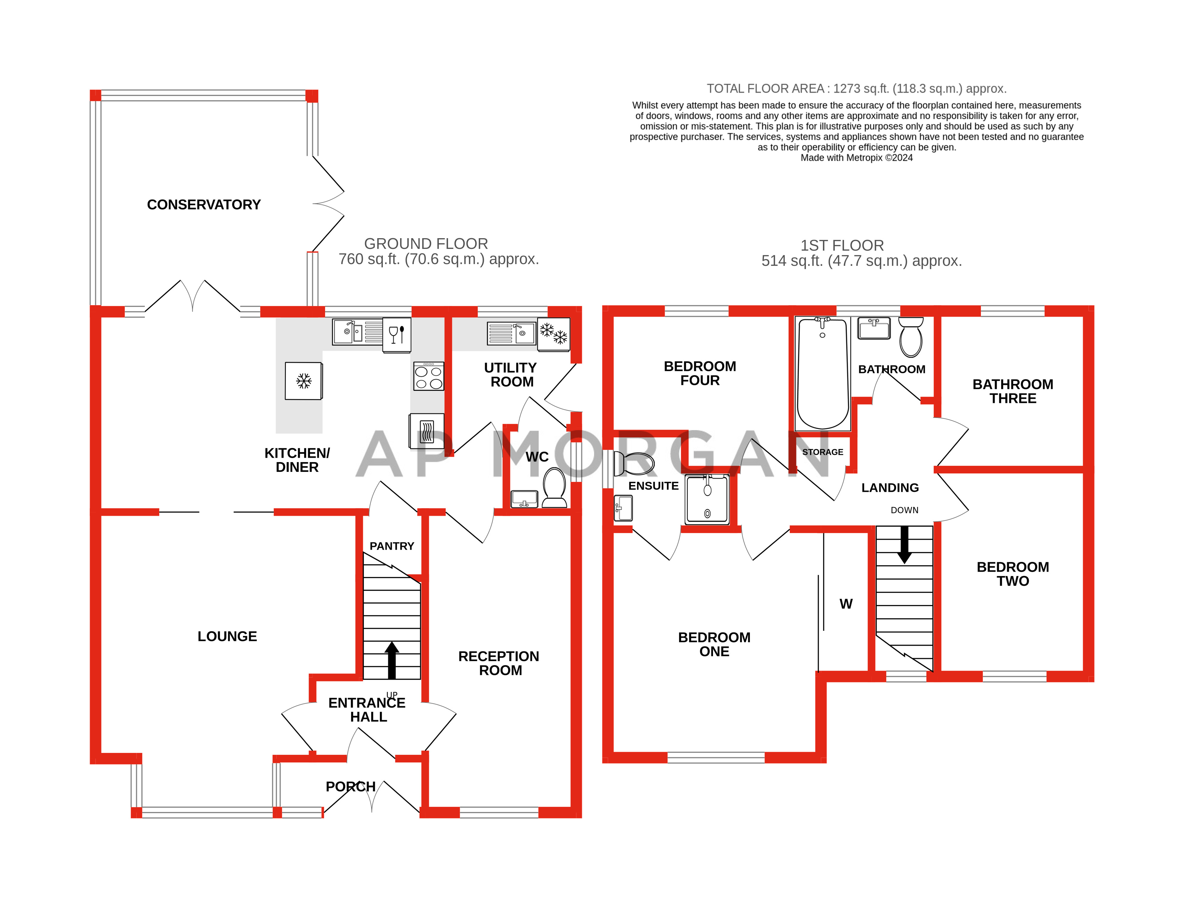 4 bed house for sale in Elmhurst Close, Hunt End - Property floorplan