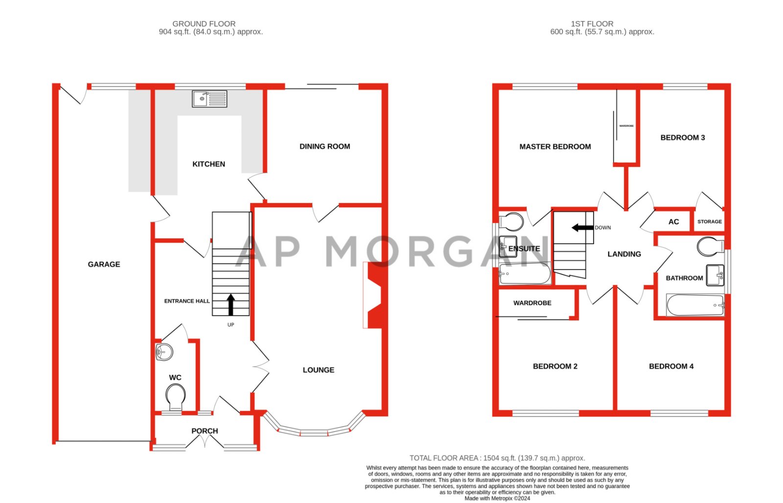 4 bed house for sale in Hollowfields Close, Southcrest - Property floorplan