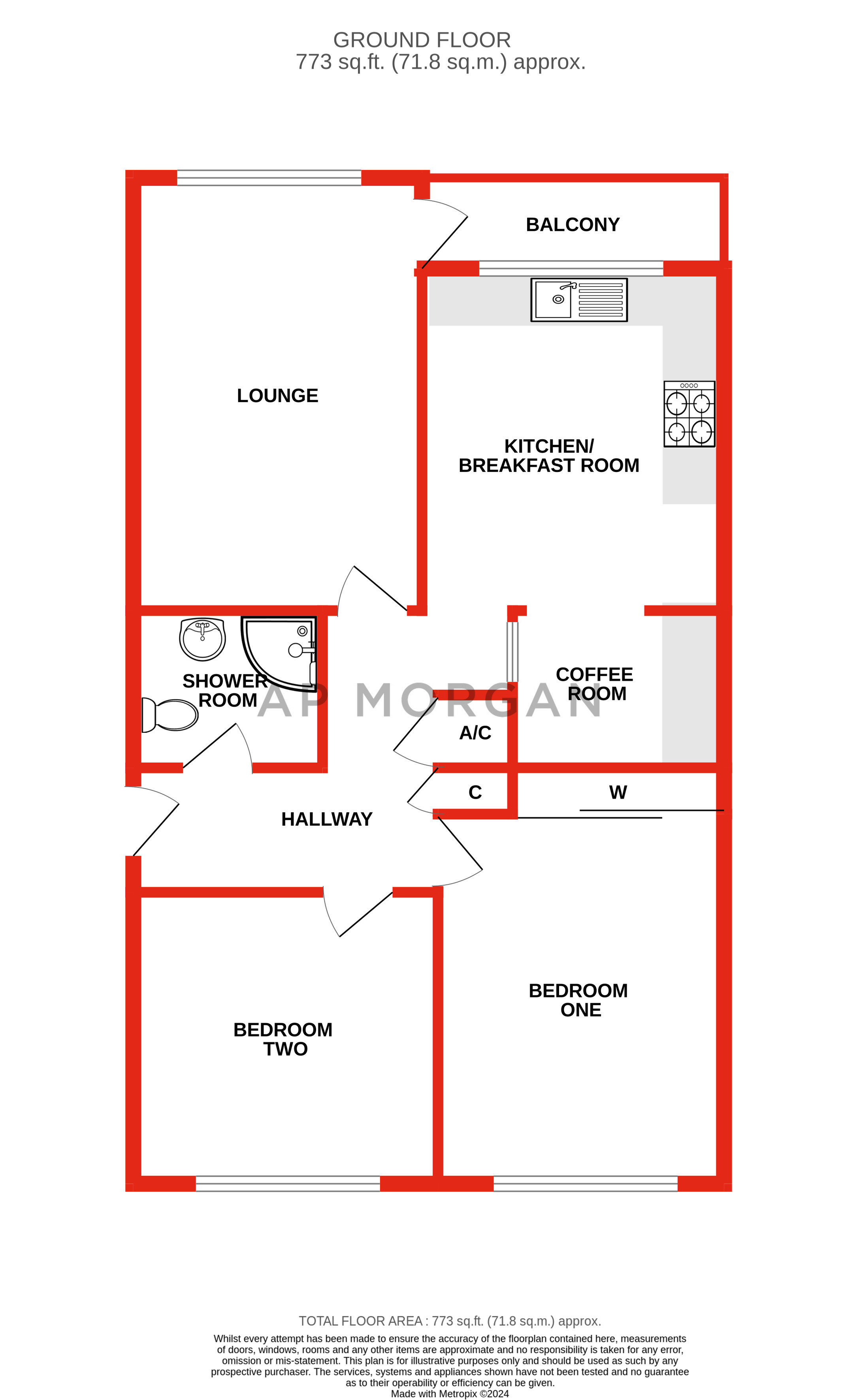 2 bed apartment for sale in Leysters Close, Winyates East - Property floorplan