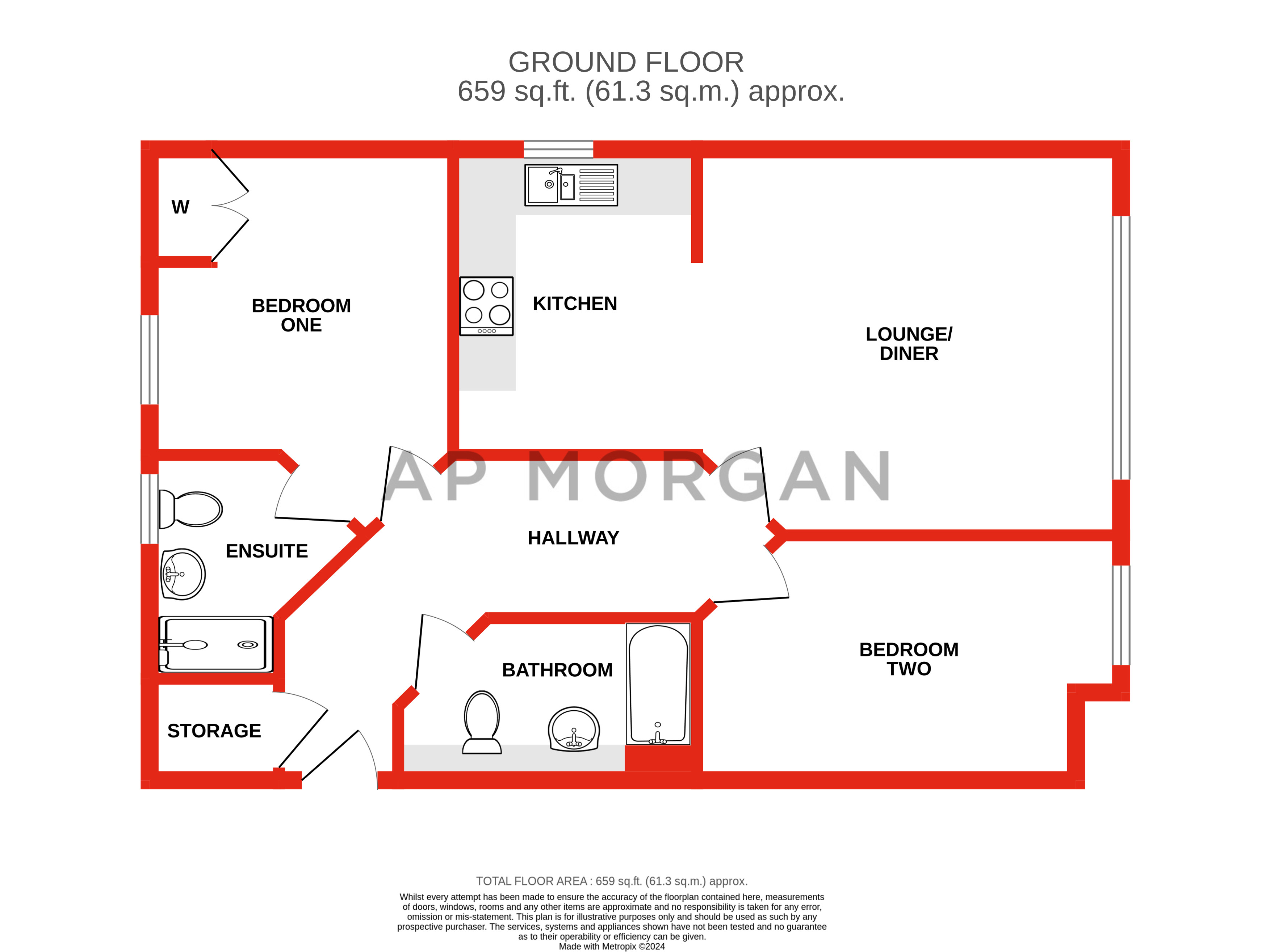 2 bed apartment for sale in Shottery Close, Ipsley - Property floorplan