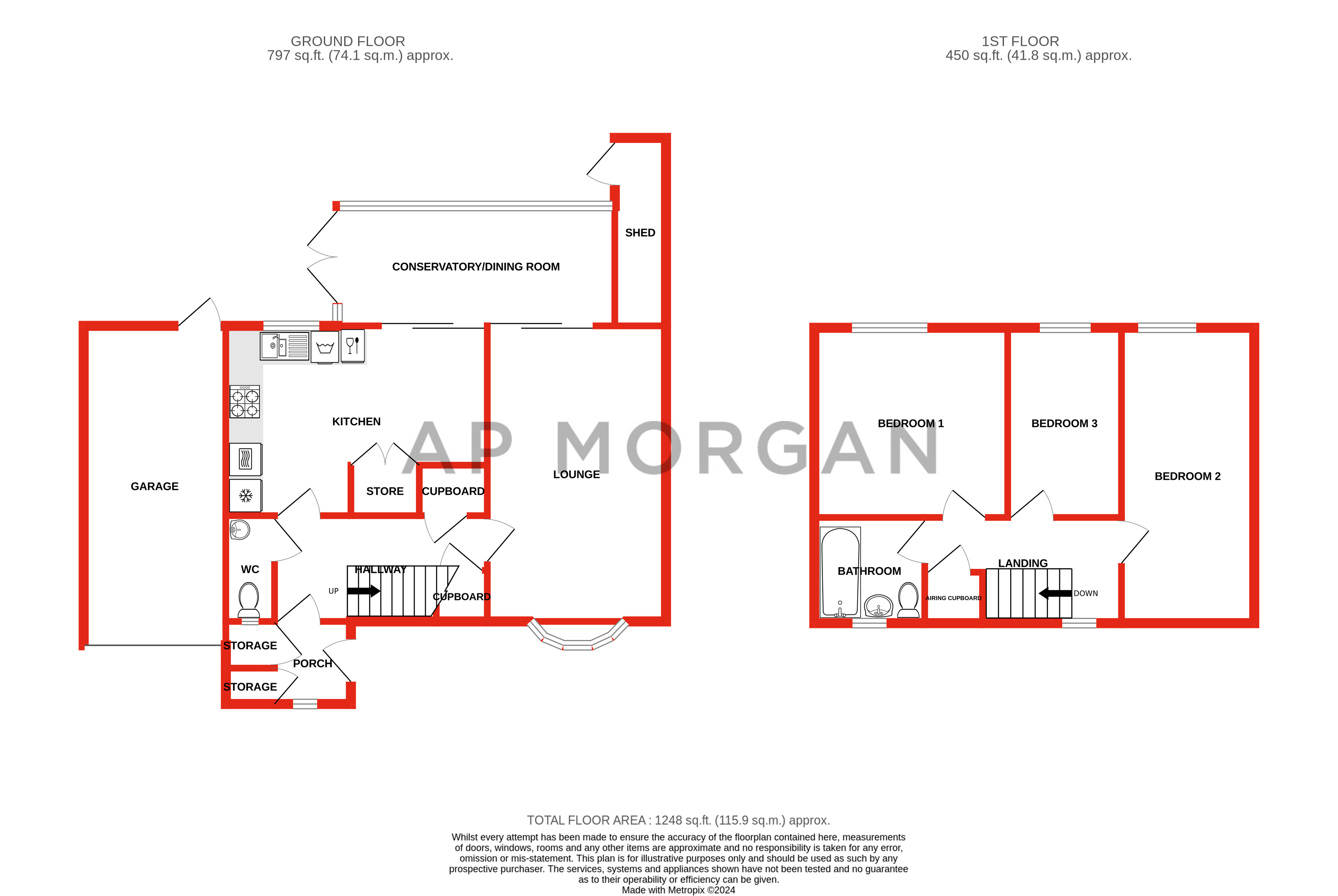 3 bed house for sale in Romany Road, Rubery - Property floorplan