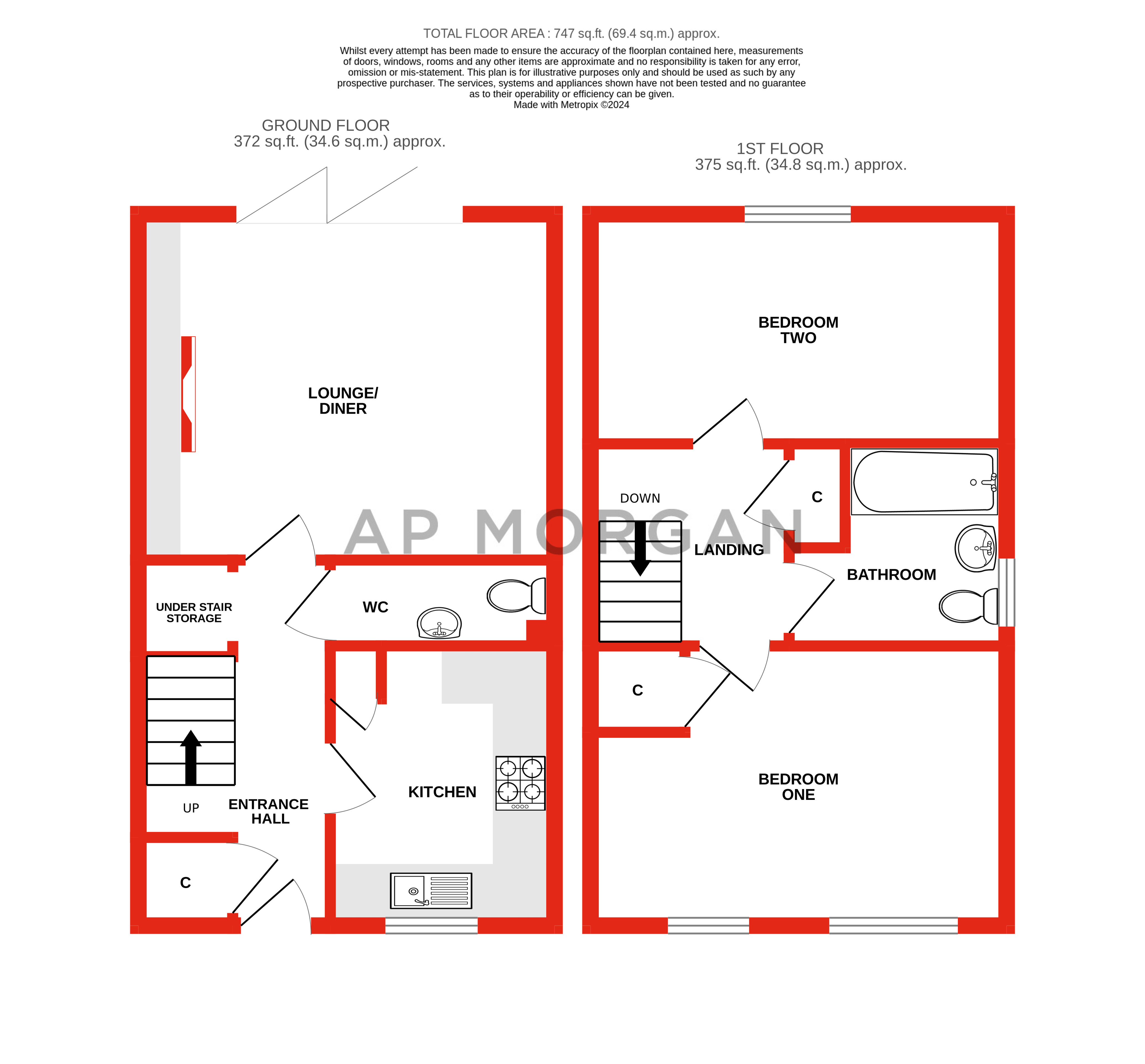 2 bed house for sale in Elvington Close, Matchborough East - Property floorplan