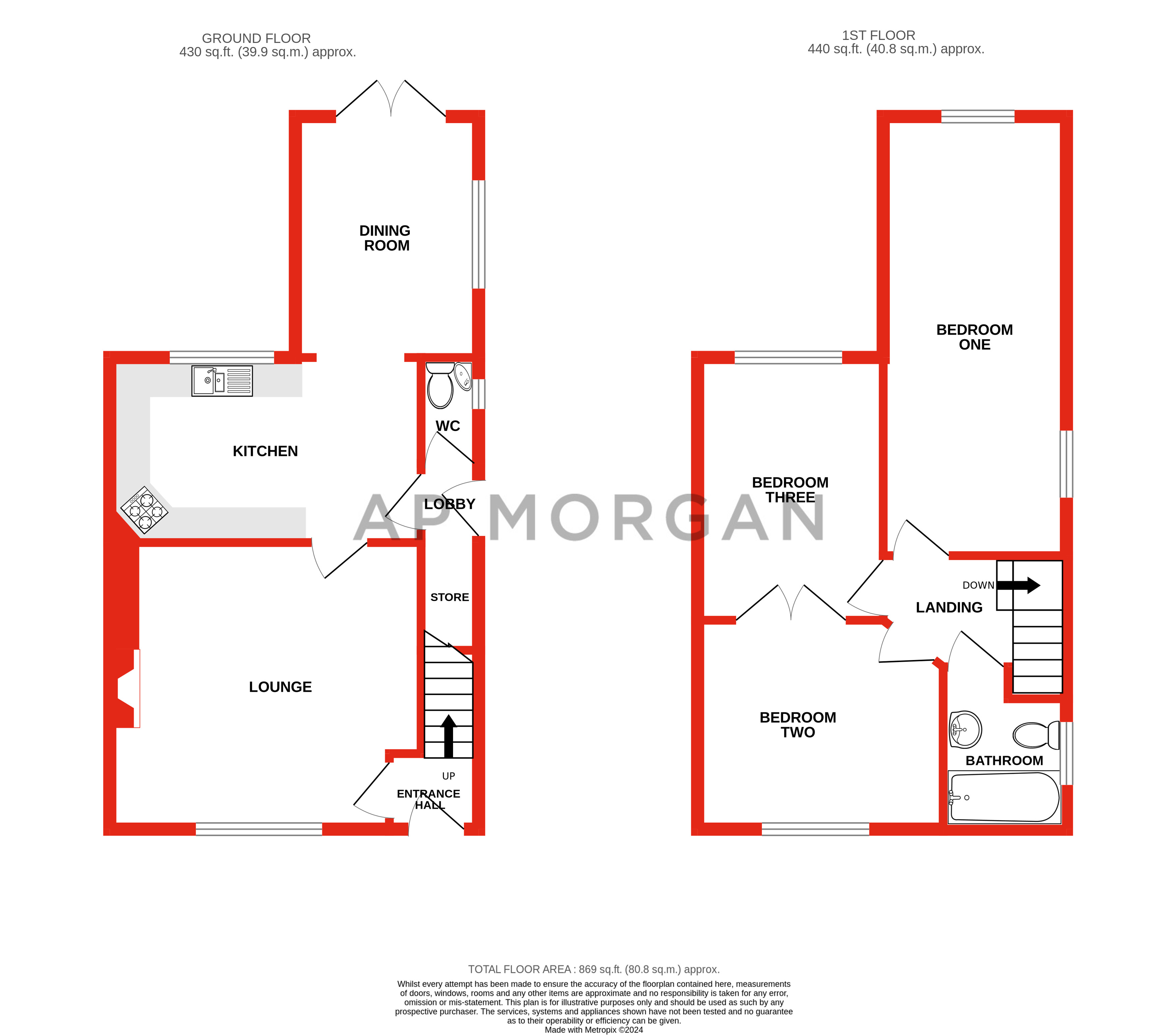 3 bed house for sale in Church Road, Webheath - Property floorplan