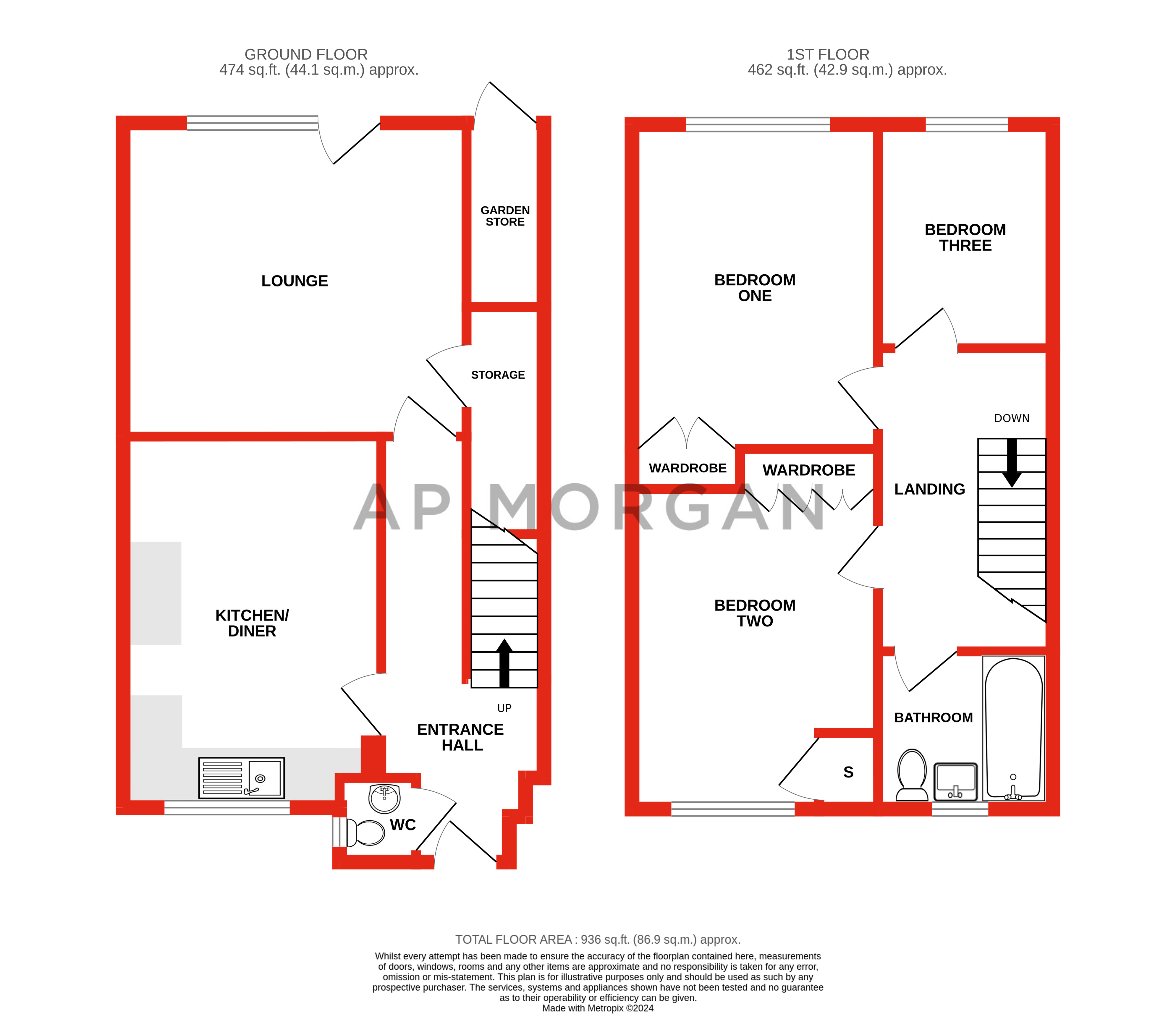 3 bed house for sale in Langley Close, Matchborough West - Property floorplan
