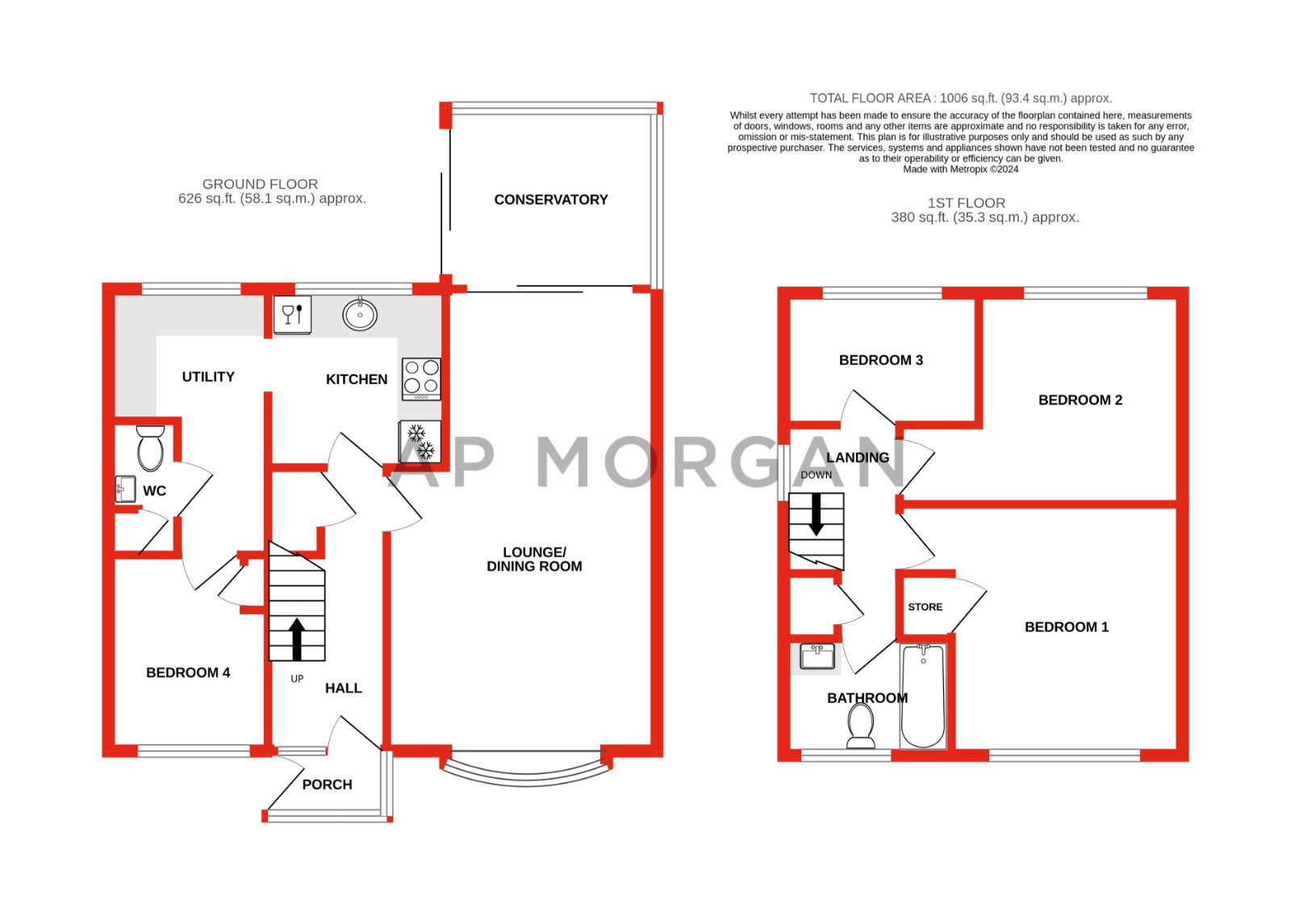 4 bed house for sale in Westfields, Catshill - Property floorplan