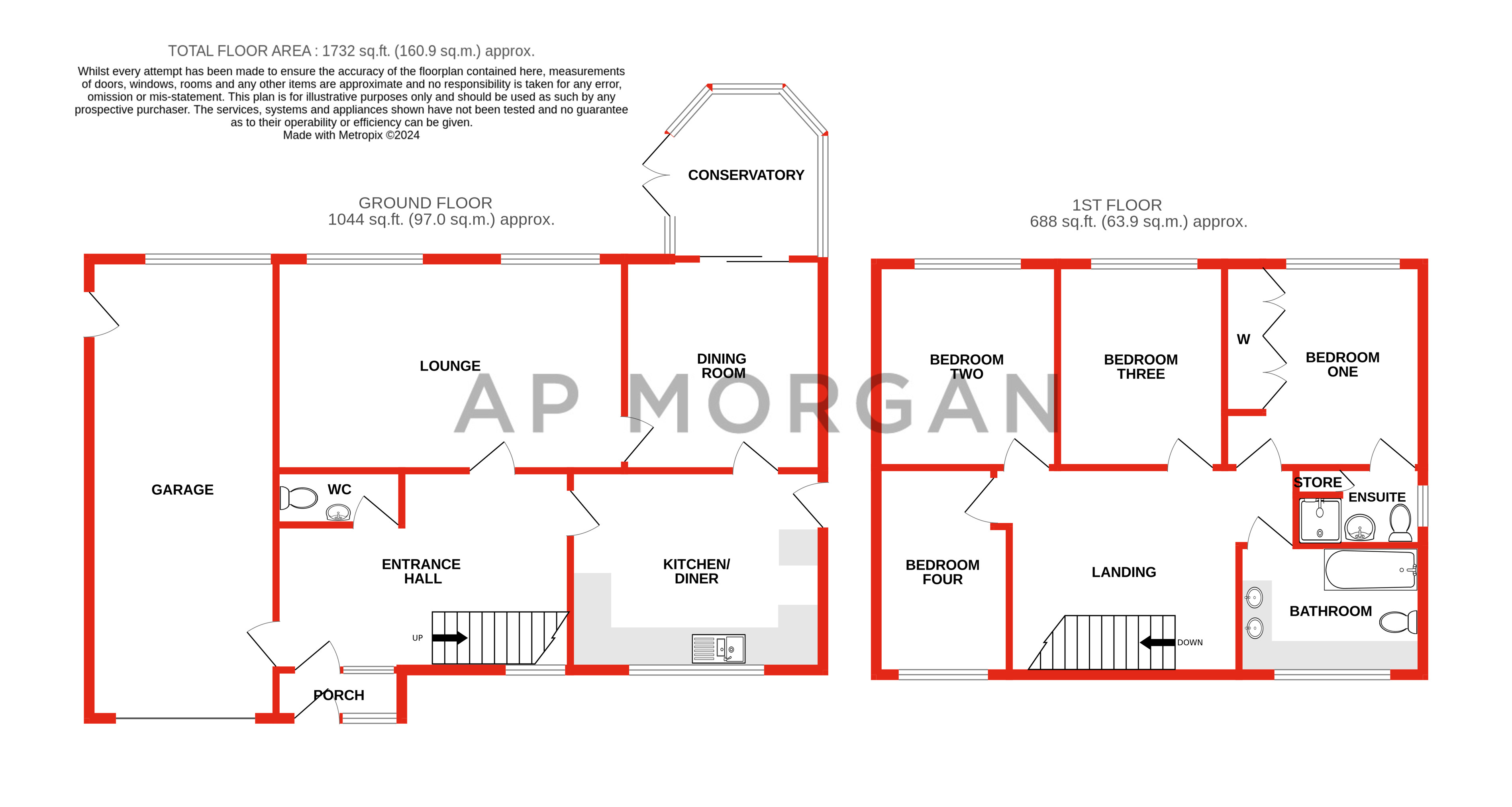 4 bed house for sale in Wolverton Close, Ipsley - Property floorplan