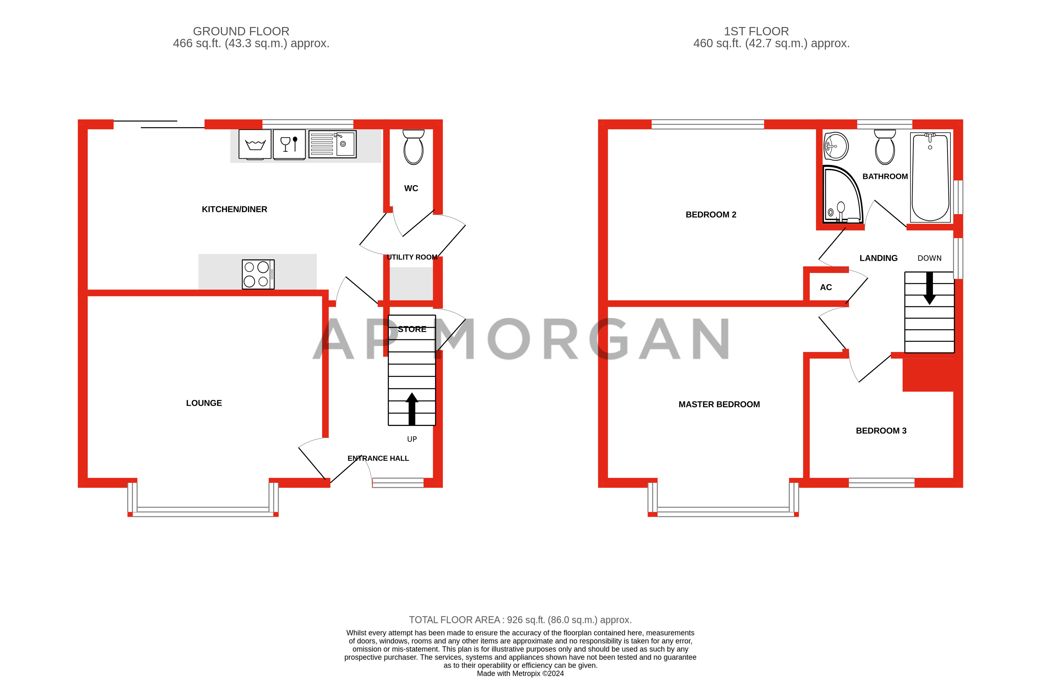 3 bed house for sale in Byron Road, Redditch - Property floorplan