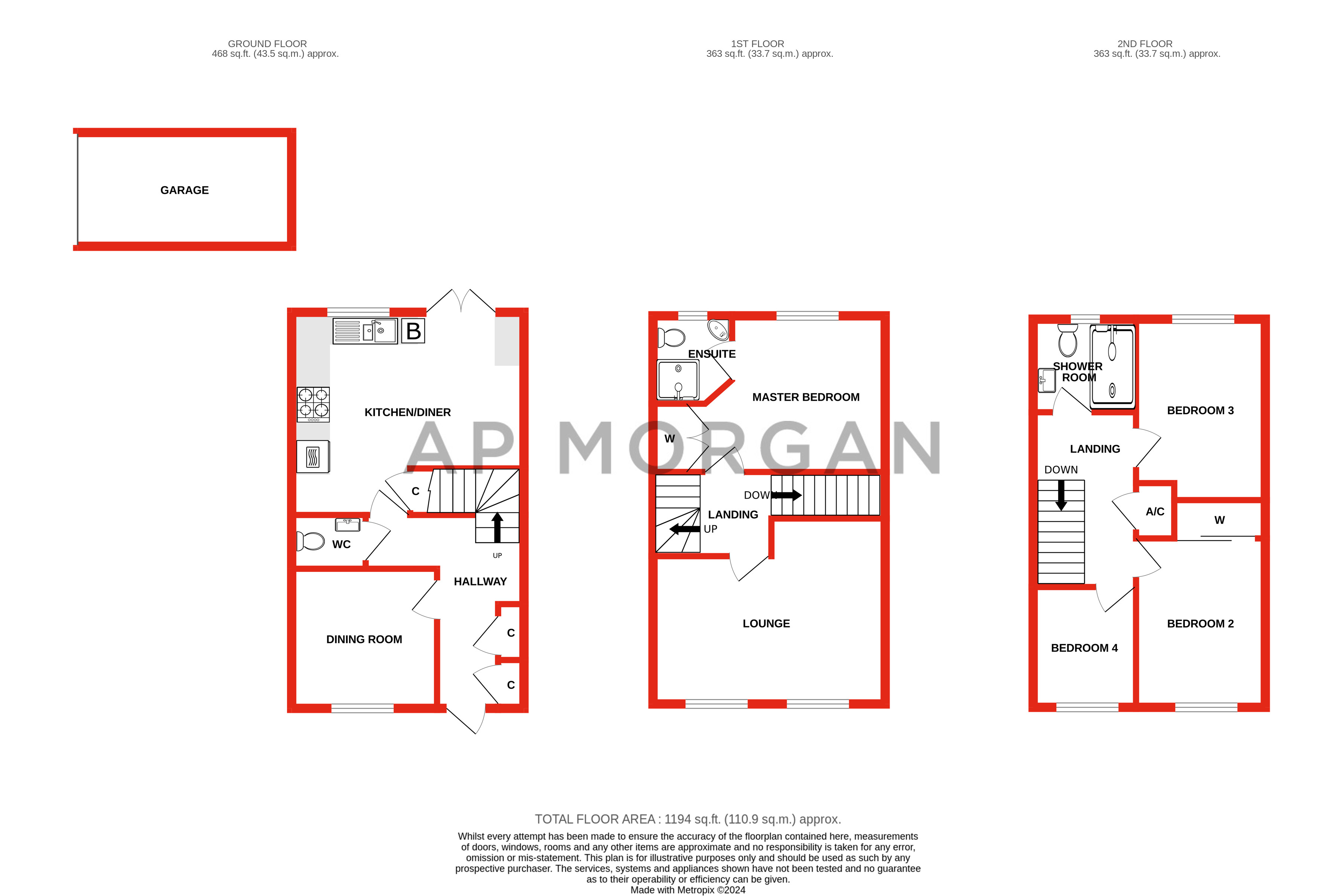 4 bed house for sale in Dixon Close, Redditch - Property floorplan