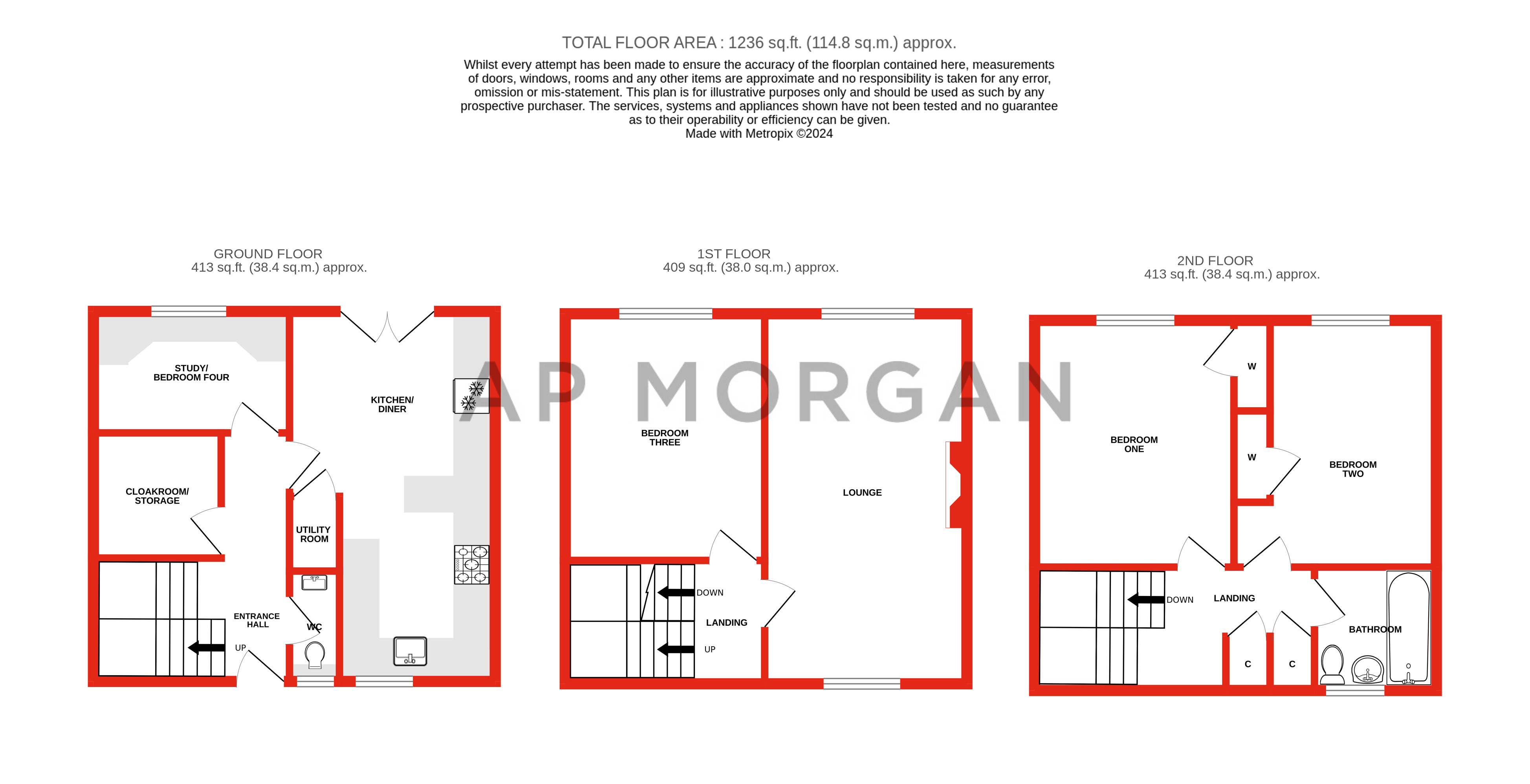 4 bed house for sale in Patch Lane, Oakenshaw North - Property floorplan
