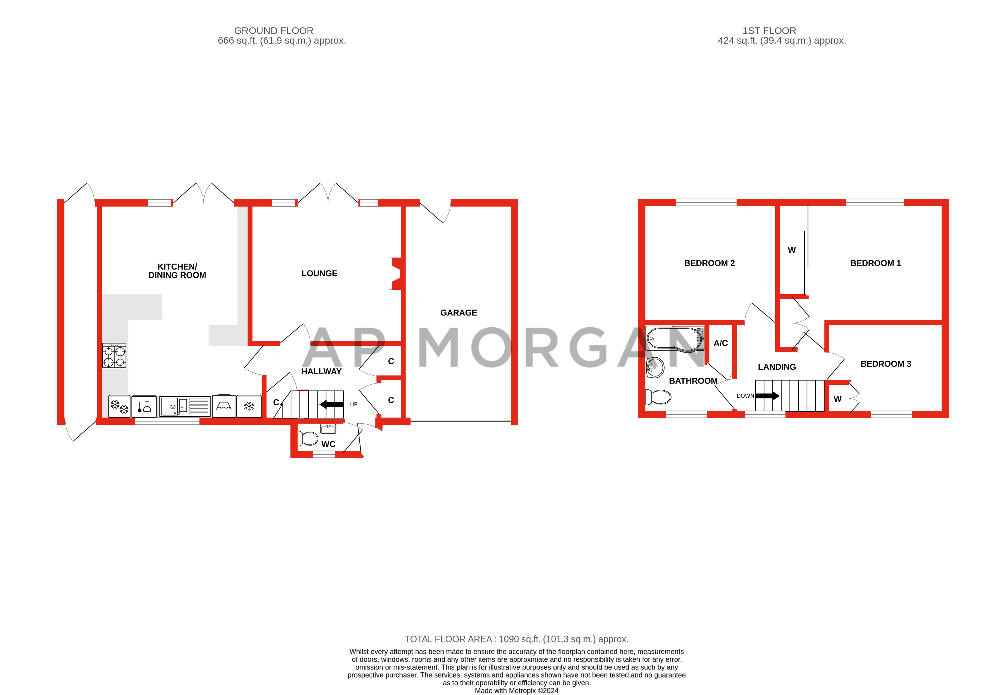 3 bed house for sale in Byron Road, Redditch - Property floorplan