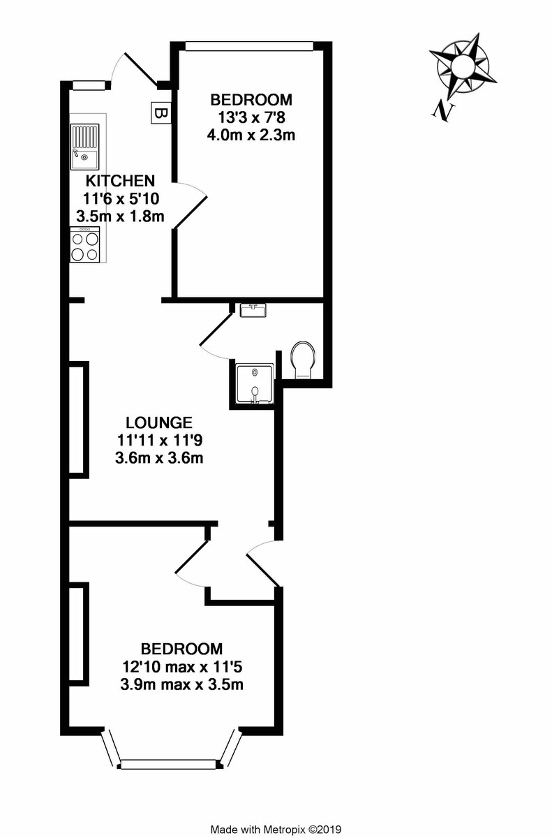 2 bed ground floor flat to rent in GFF, Exeter - Property Floorplan