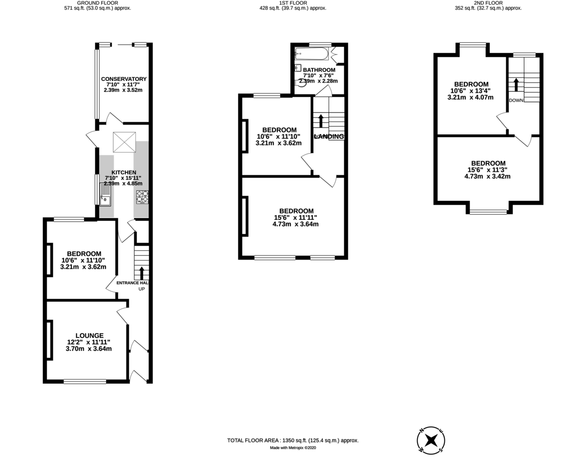 5 bed terraced house to rent in Portland Street, Exeter - Property floorplan