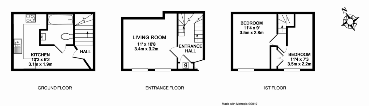 2 bed end of terrace house to rent in King Street, Devon - Property Floorplan