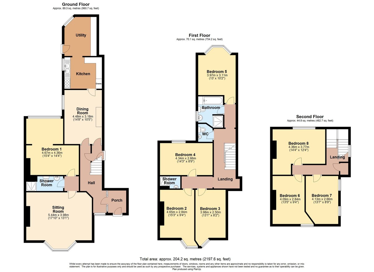 8 bed terraced house to rent in Sylvan Road, Exeter - Property floorplan