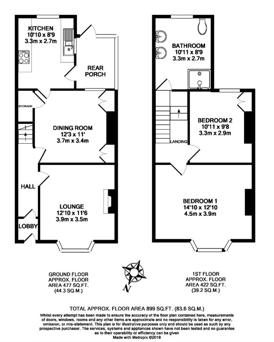 2 bed terraced house to rent in Mansfield Road, Exeter - Property Floorplan