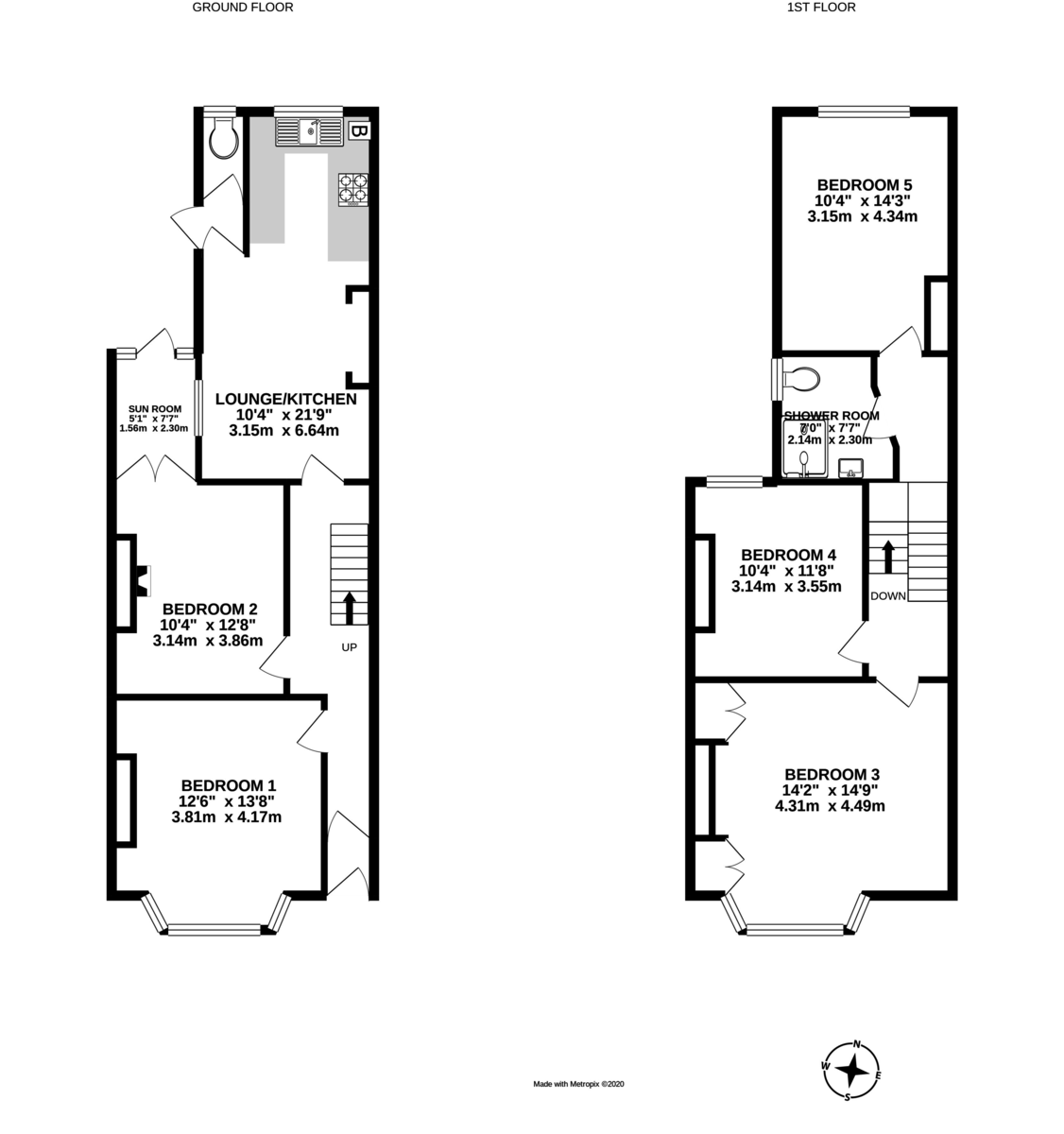 5 bed terraced house to rent in Pinhoe Road - Property floorplan