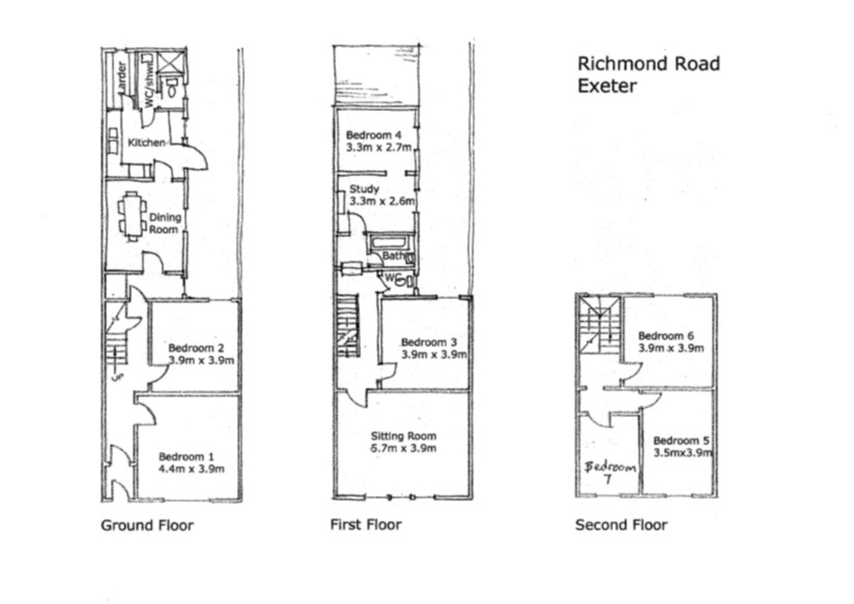 7 bed terraced house to rent in Richmond Road, Exeter - Property floorplan